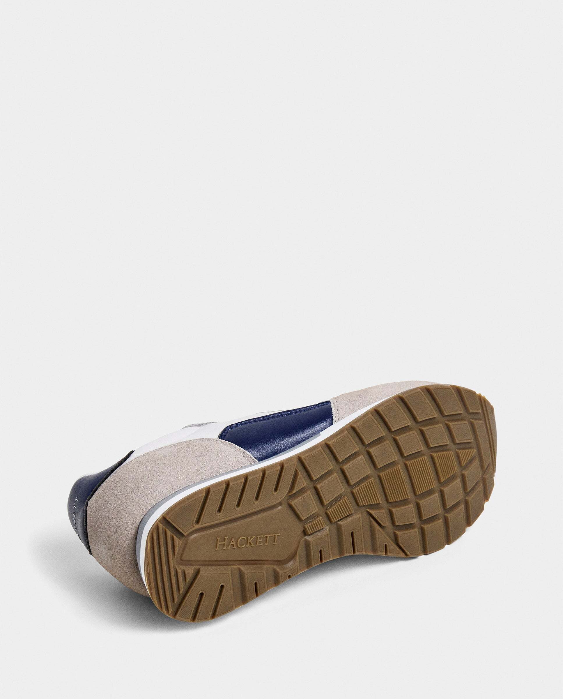 Zapatilla deportiva de hombre de running de piel y ante - Hackett - Beige Beige-6