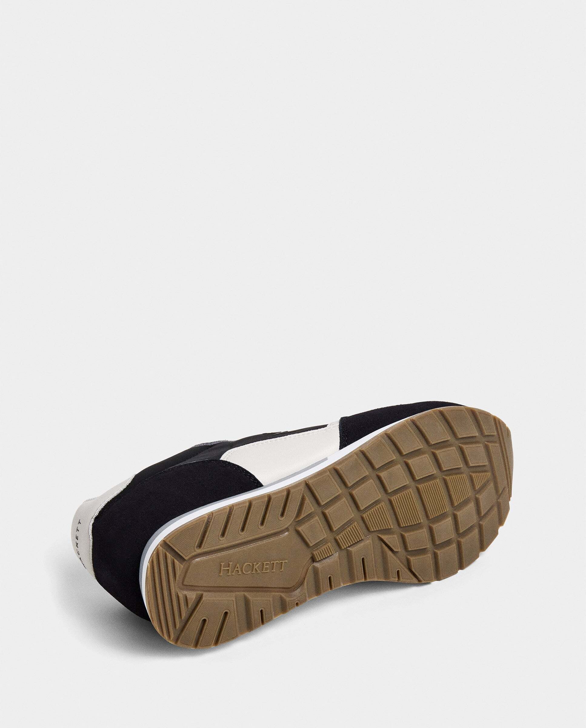 Zapatilla deportiva de hombre de running de piel y ante - Hackett - Negro Negro-6