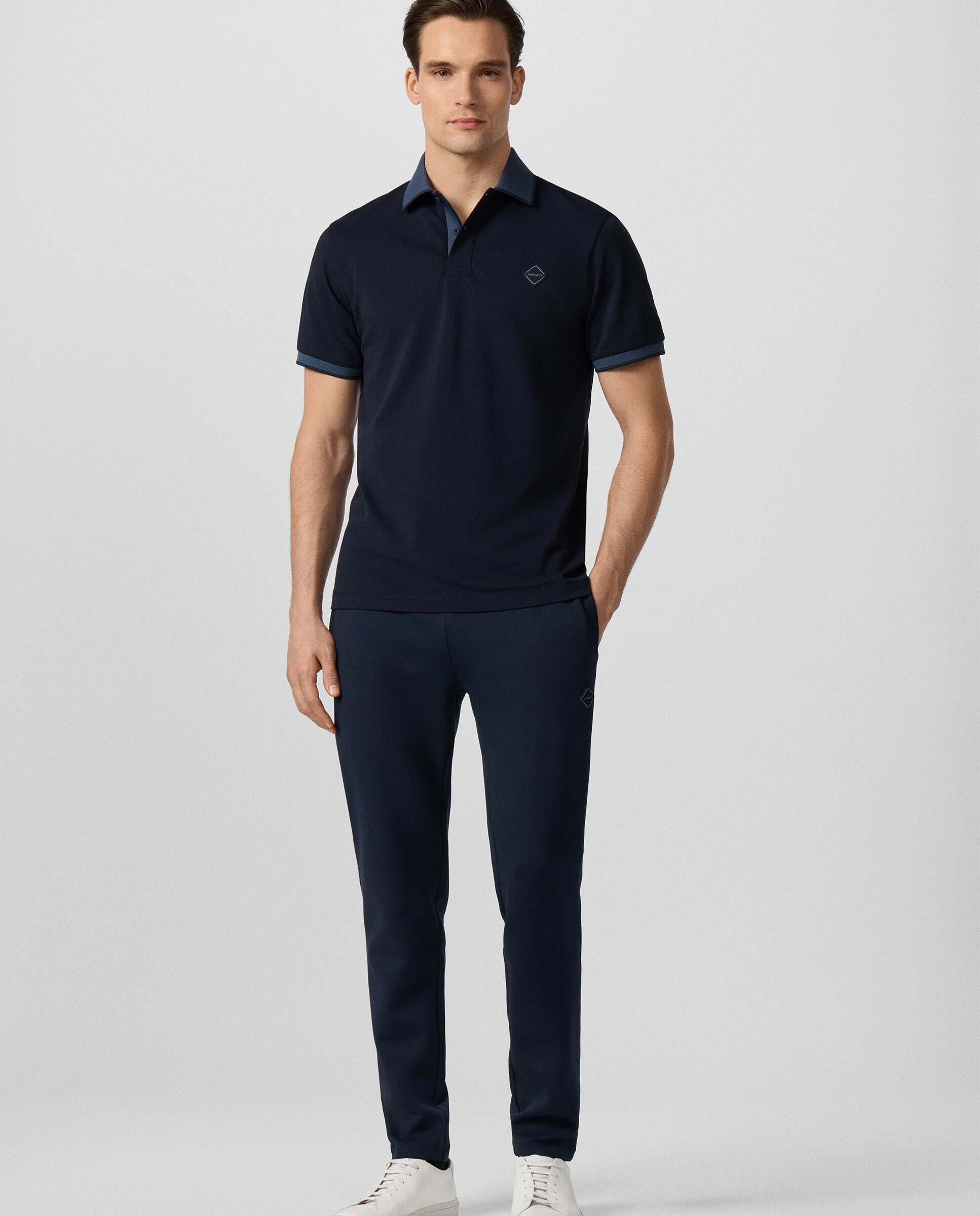 Polo de hombre bicolor manga corta fit clásico - Hackett - Azul marino Azul marino-2