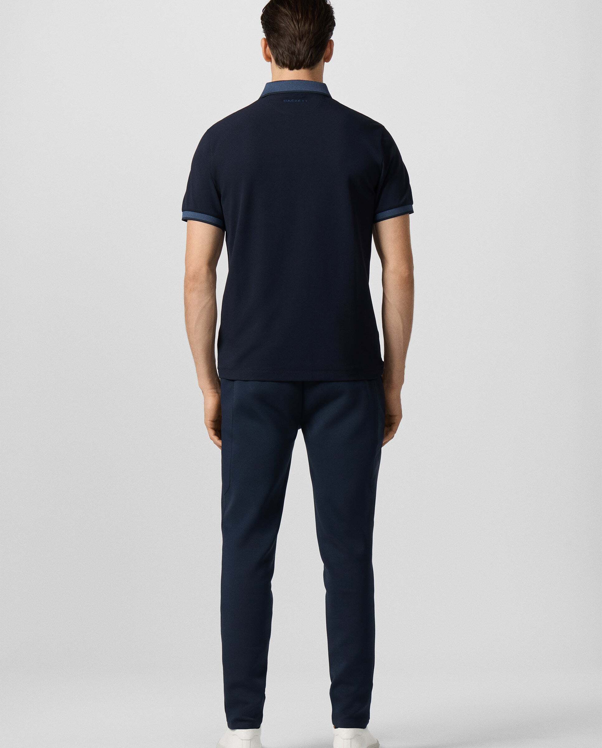 Polo de hombre bicolor manga corta fit clásico - Hackett - Azul marino Azul marino-3