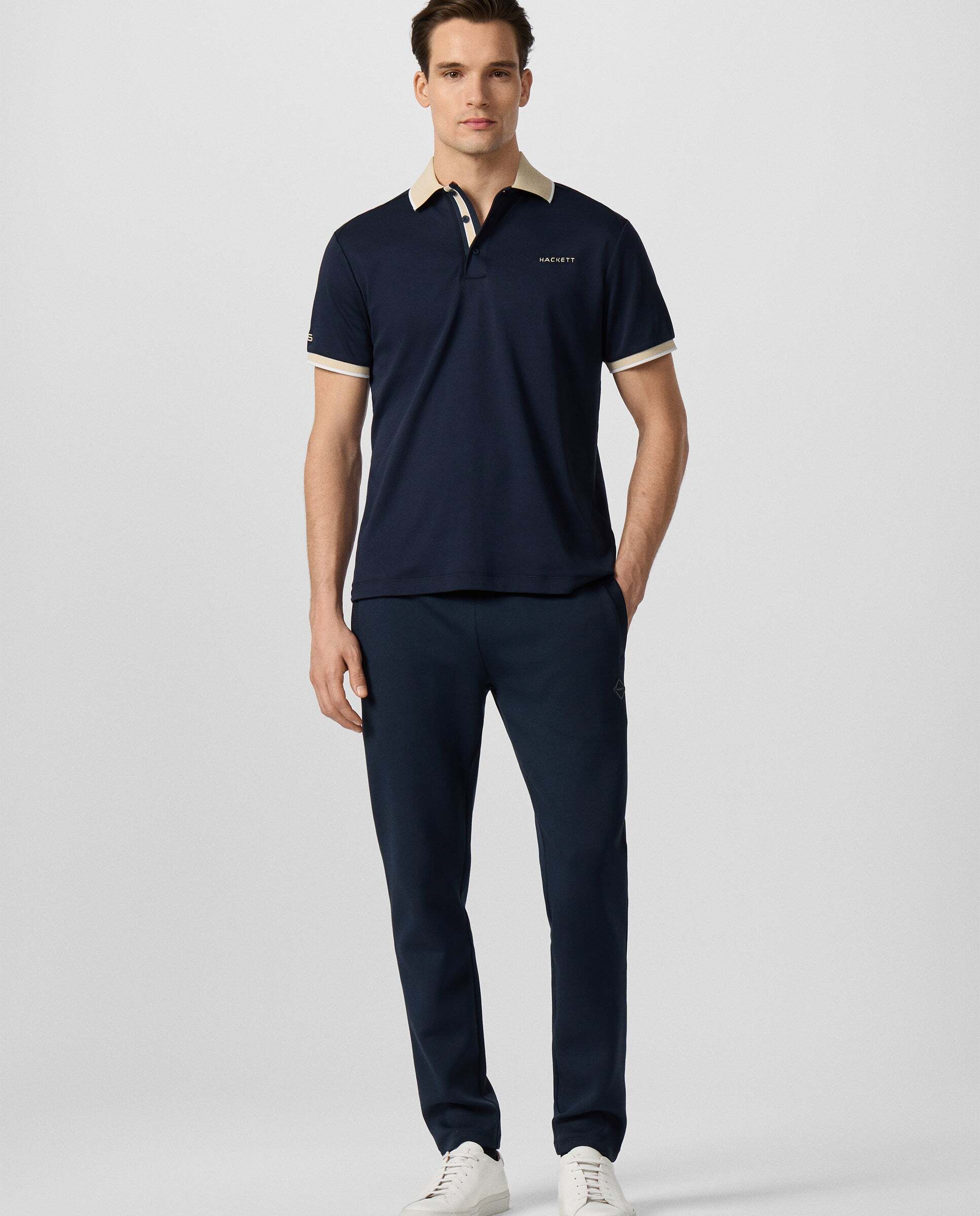 Polo de hombre resort manga corta fit clásico - Hackett - Azul Azul-2