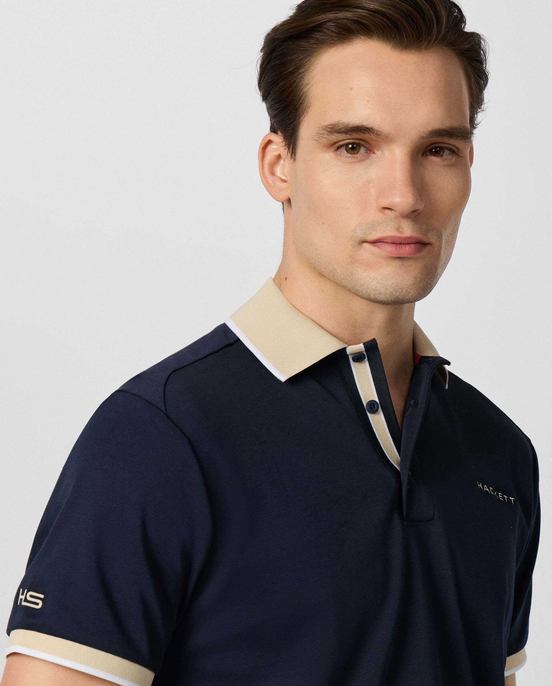 Polo de hombre resort manga corta fit clásico - Hackett - Azul Azul-4