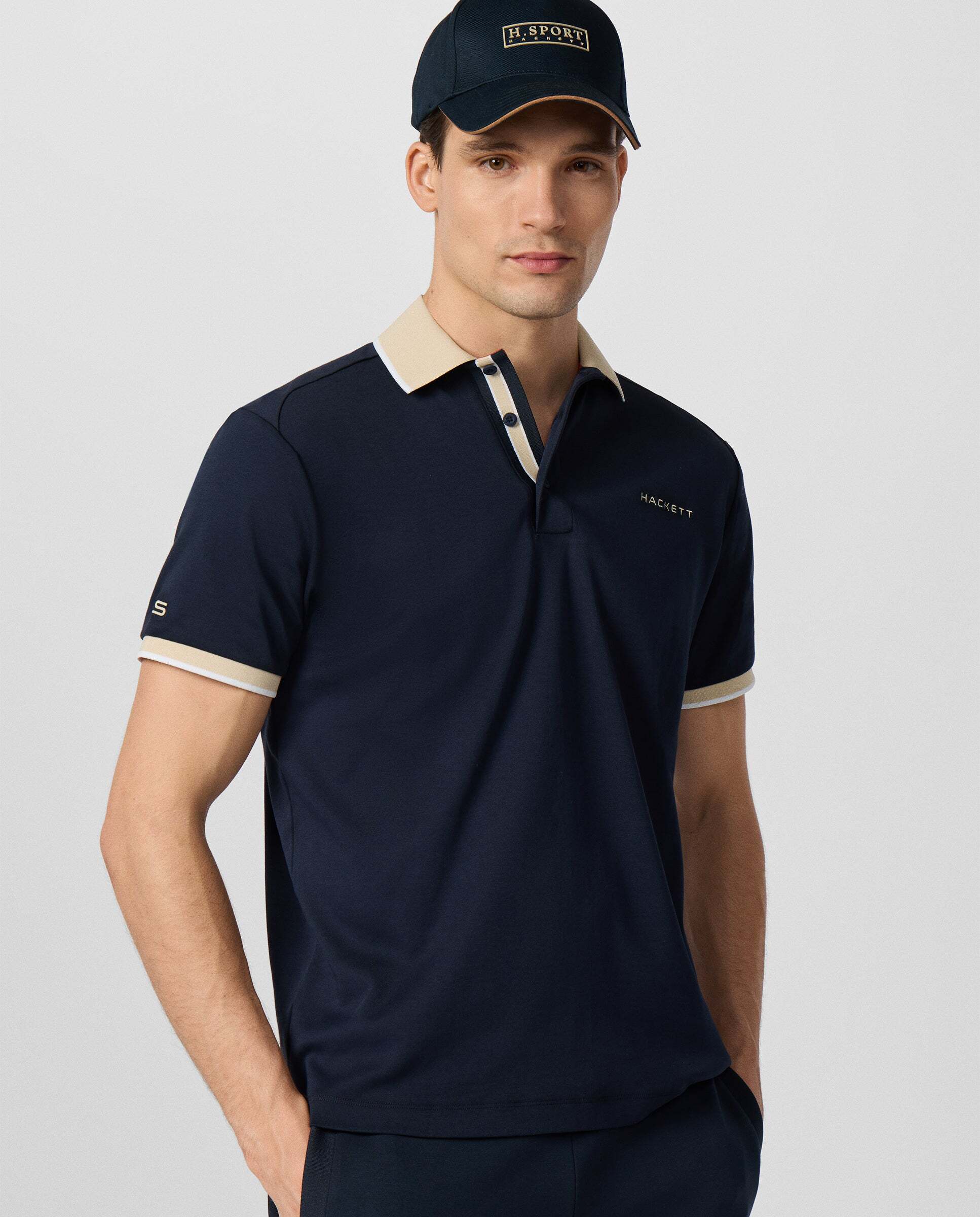 Polo de hombre resort manga corta fit clásico - Hackett - Azul Azul-7