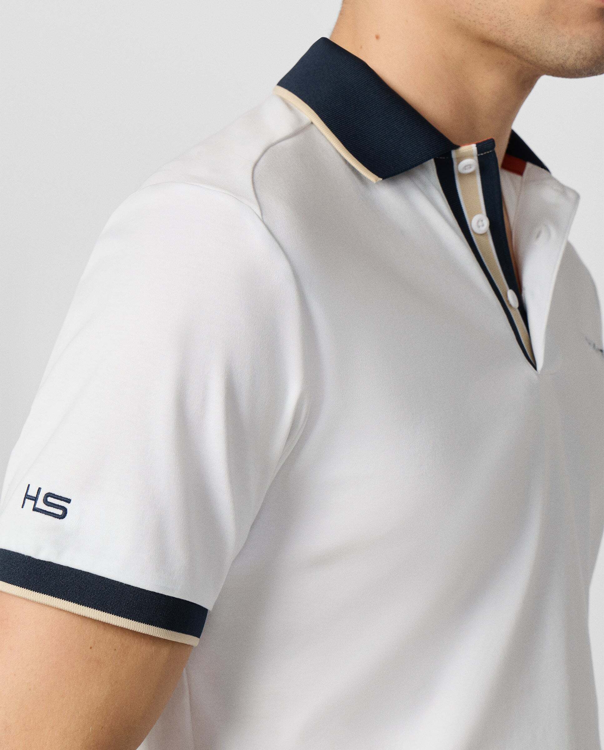 Polo de hombre resort manga corta fit clásico - Hackett - Blanco Blanco-5