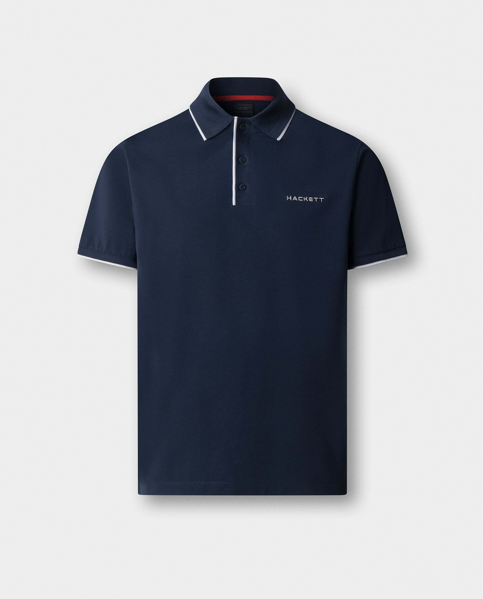 Polo de hombre de manga corta con ribete fit clásico - Hackett - Azul Azul-10