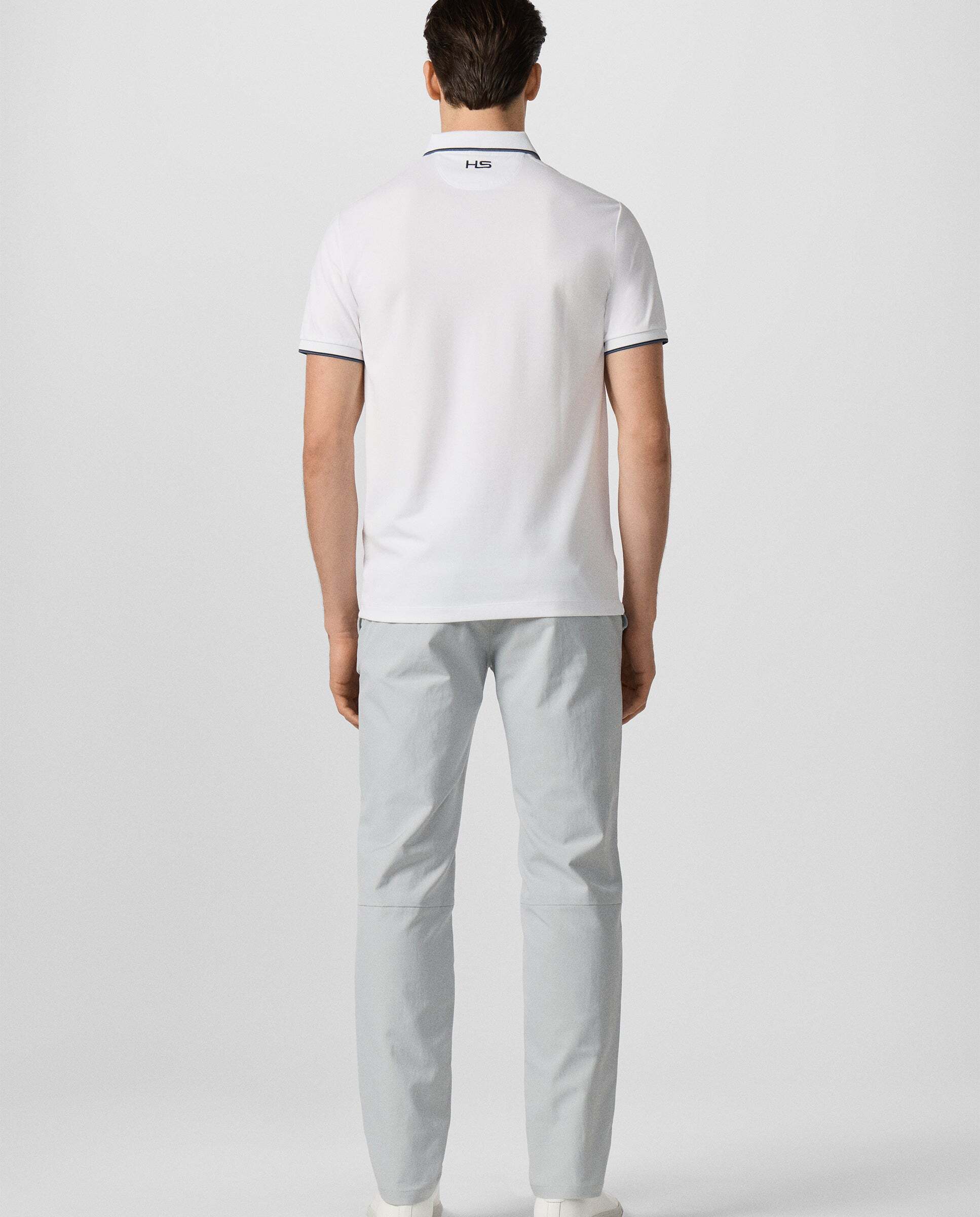 Polo de hombre de manga corta con ribete fit clásico - Hackett - Blanco Blanco-3