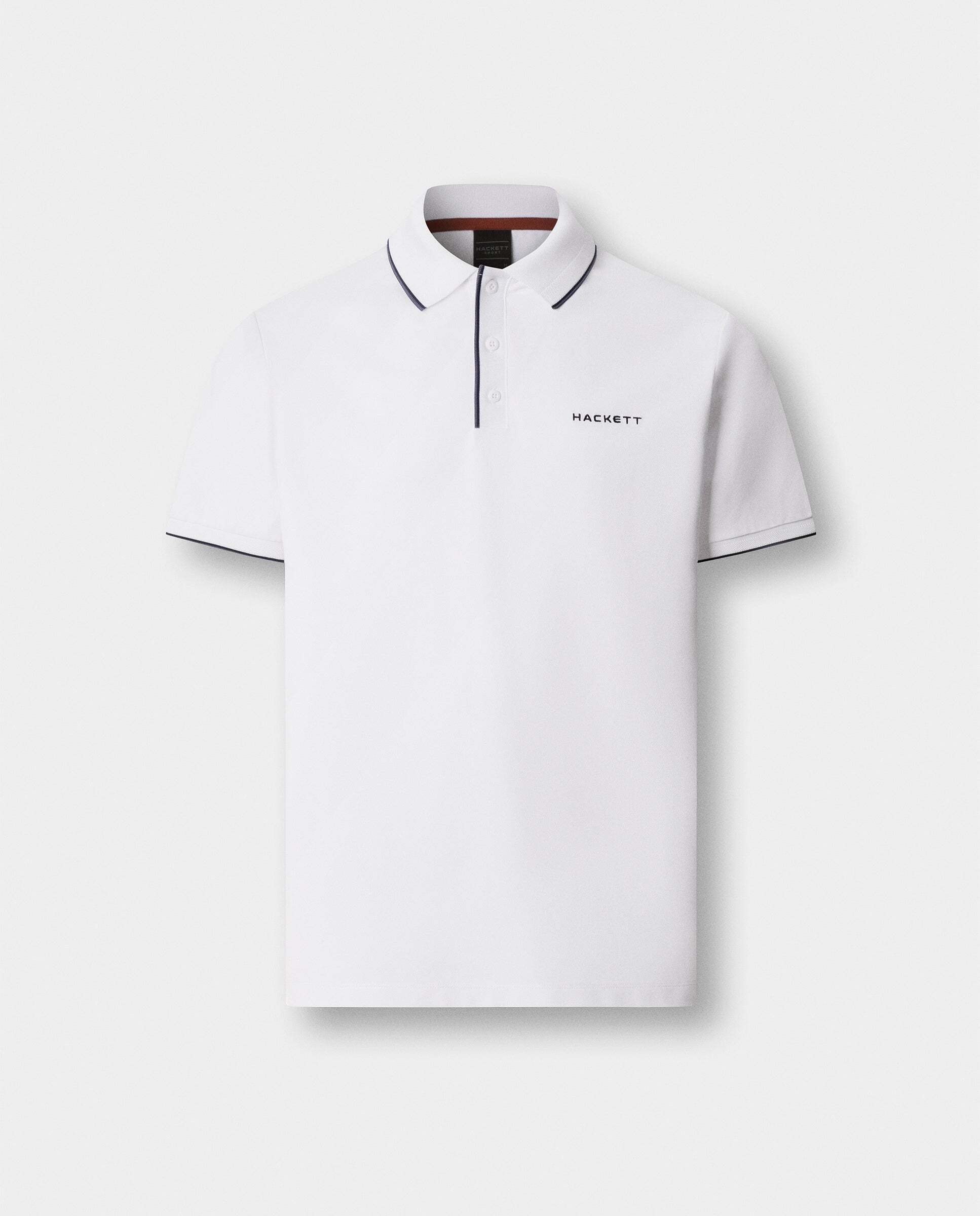 Polo de hombre de manga corta con ribete fit clásico - Hackett - Blanco Blanco-10