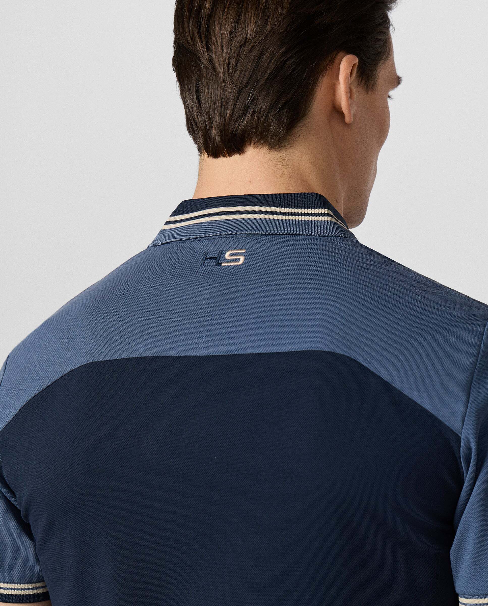 Polo de hombre color block manga corta fit clásico - Hackett - Azul Azul-5