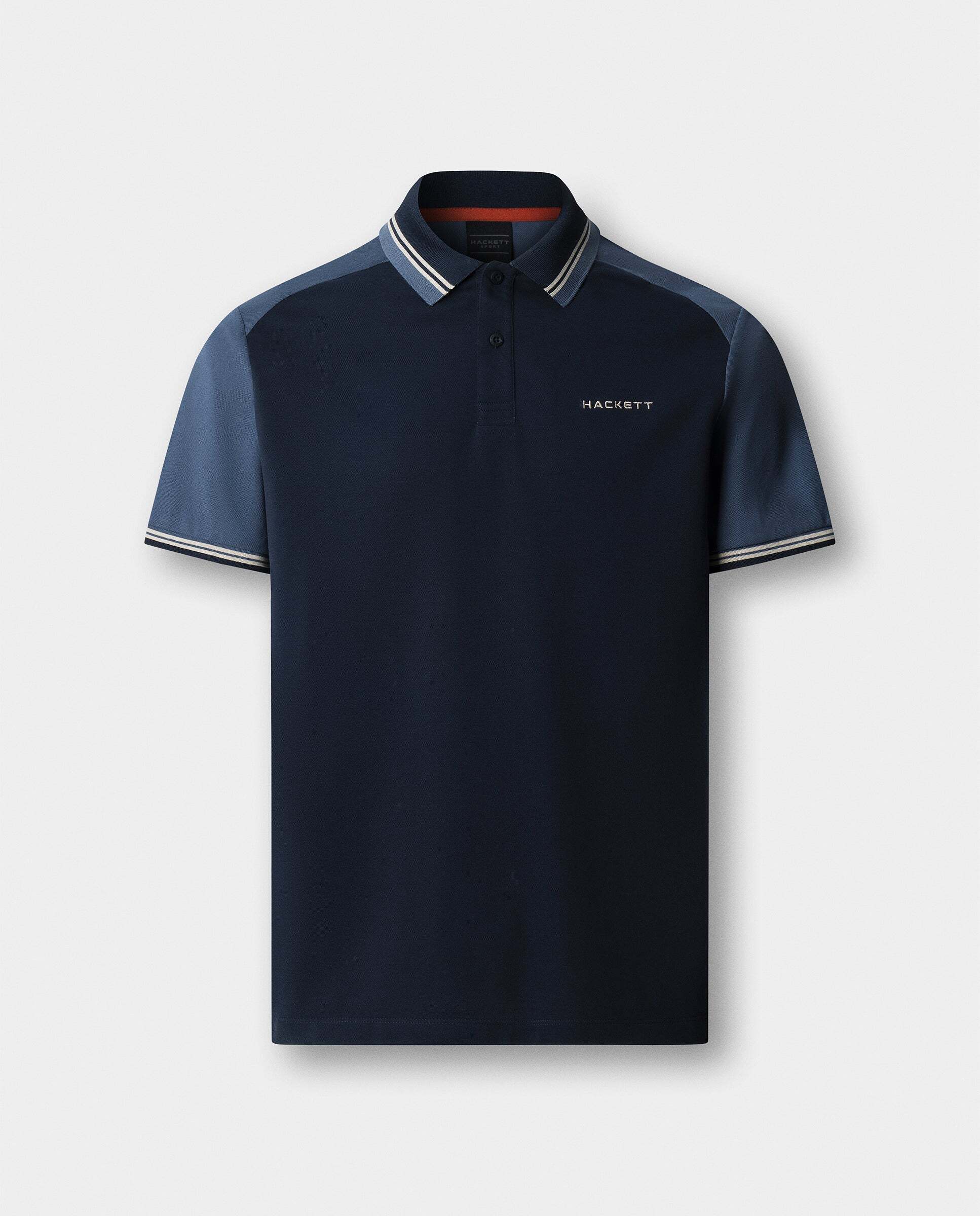 Polo de hombre color block manga corta fit clásico - Hackett - Azul Azul-10