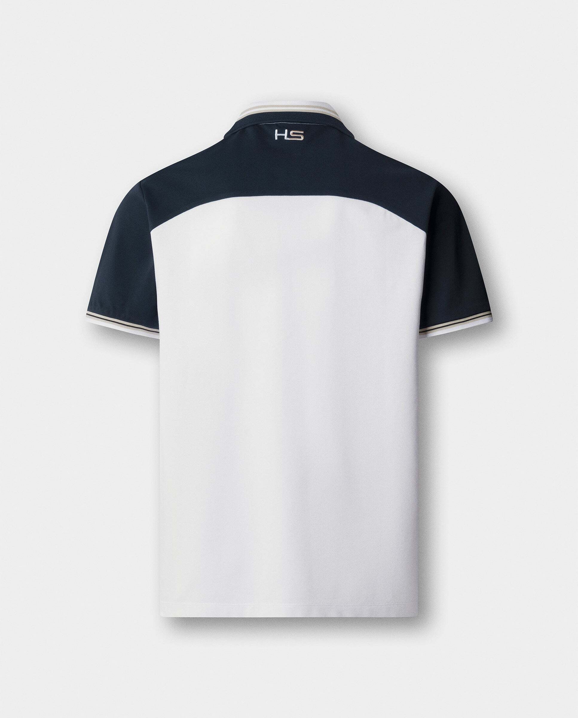 Polo de hombre color block manga corta fit clásico - Hackett - Blanco Blanco-9