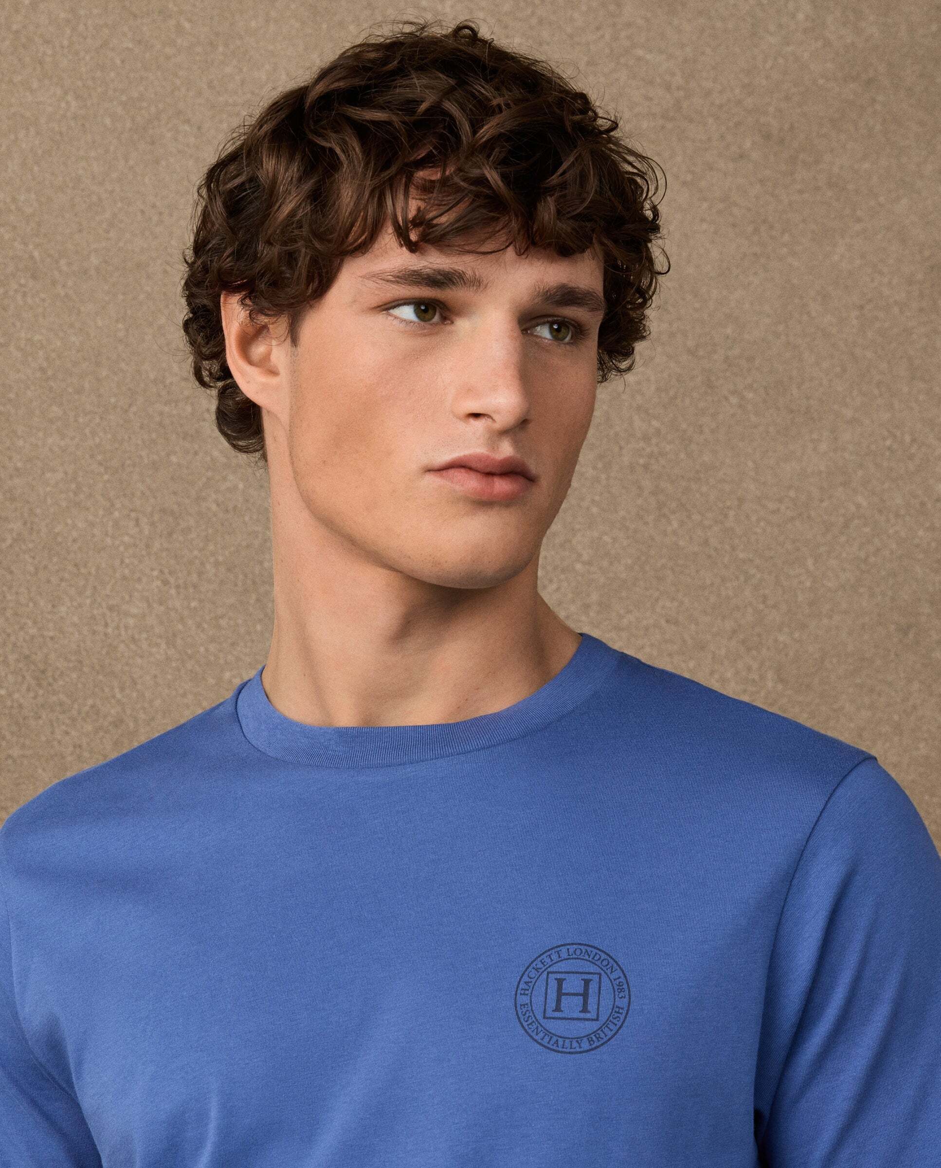 Camiseta de hombre logo fit clásico - Hackett - Azul Azul-4