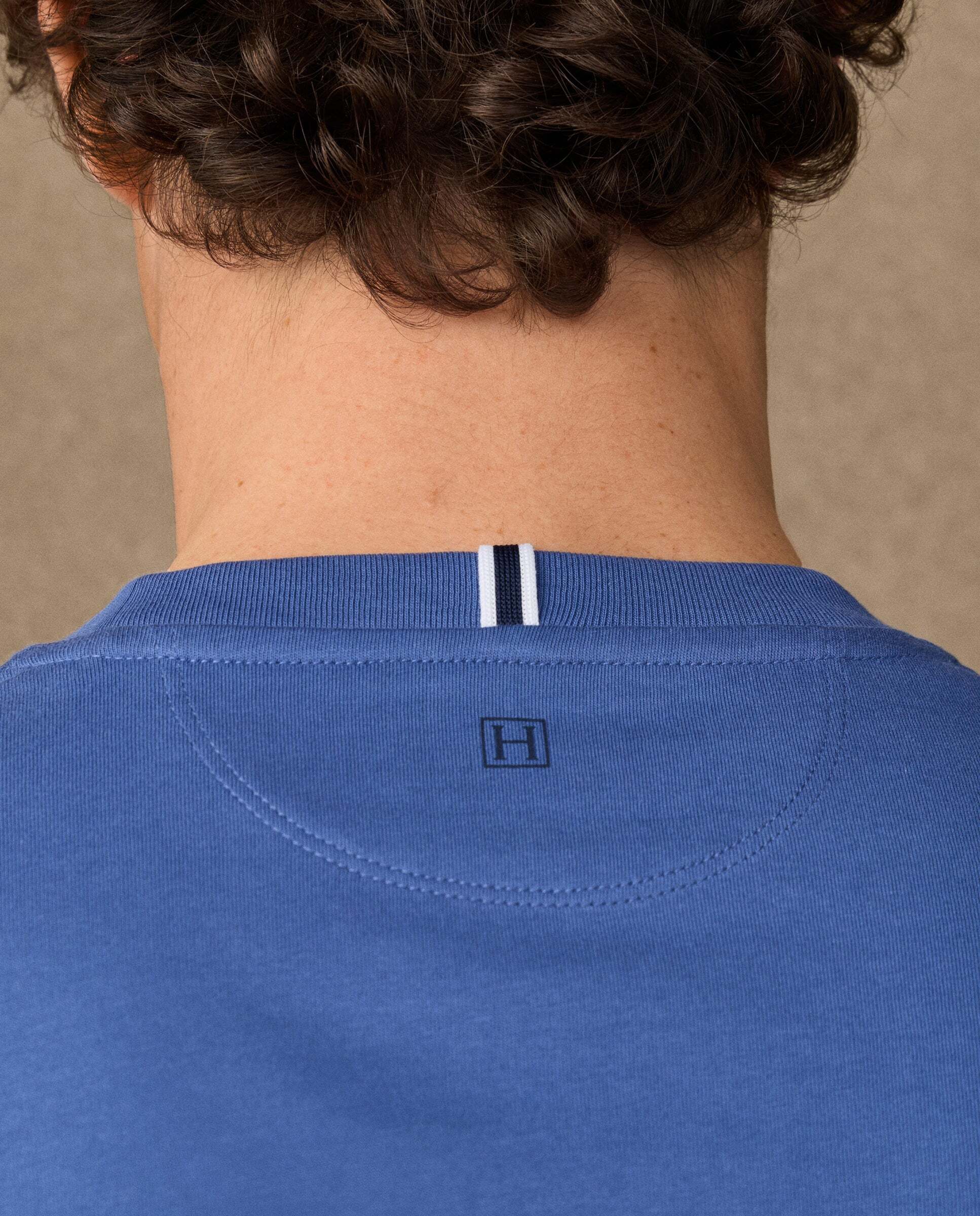 Camiseta de hombre logo fit clásico - Hackett - Azul Azul-5