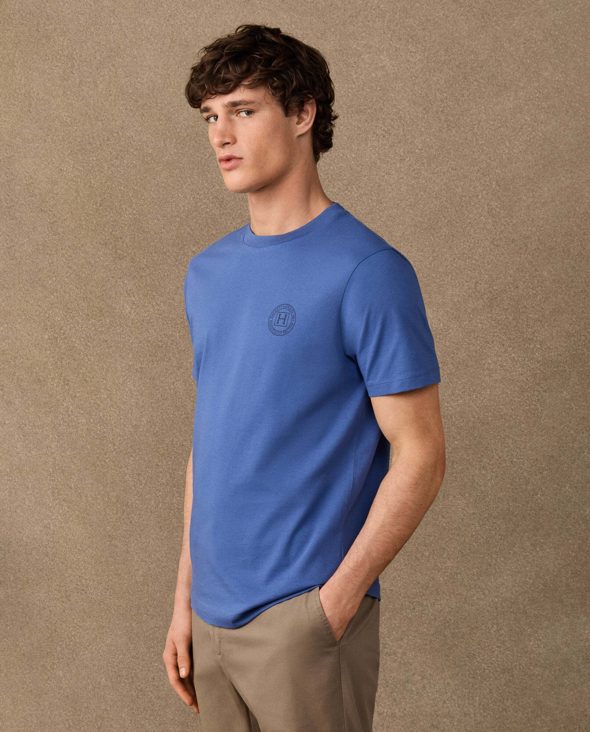 Camiseta de hombre logo fit clásico - Hackett - Azul Azul-7