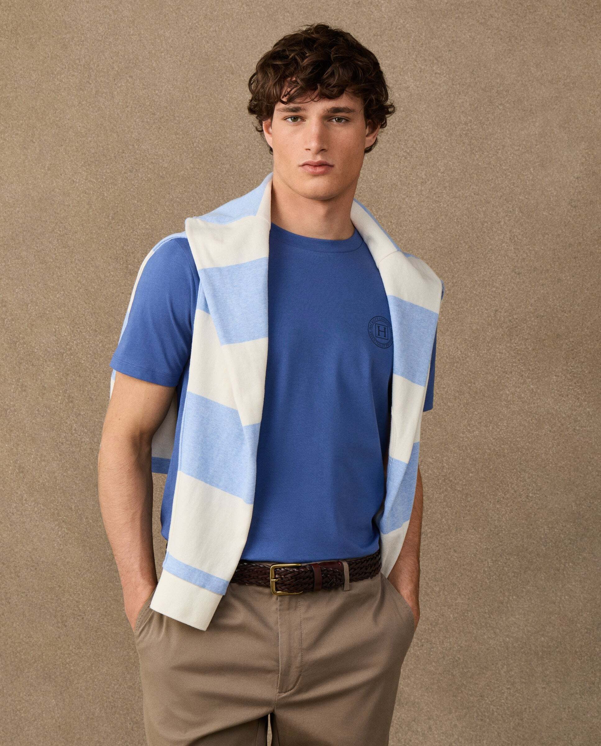 Camiseta de hombre logo fit clásico - Hackett - Azul Azul-8