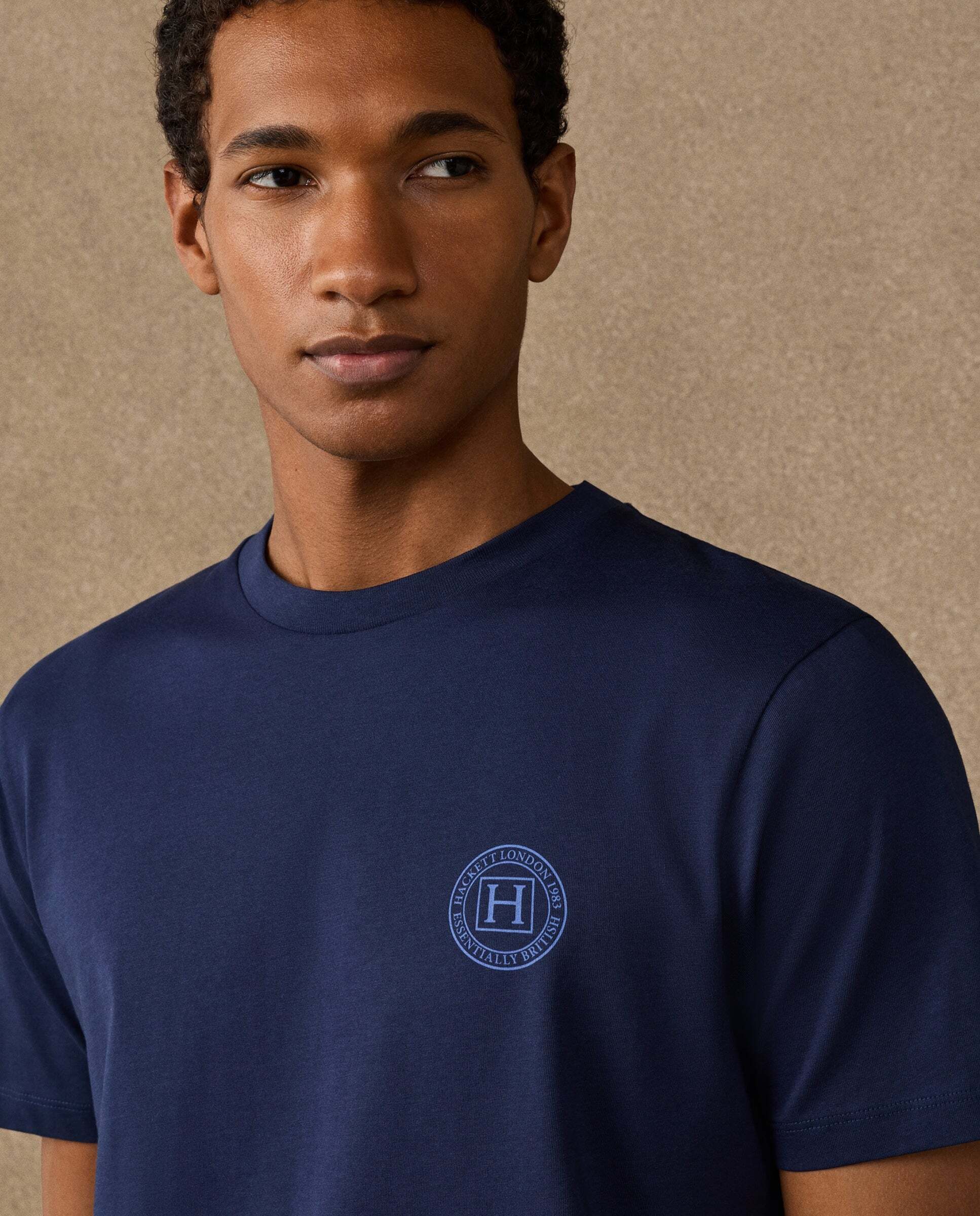 Camiseta de hombre logo fit clásico - Hackett - Azul marino Azul marino-4