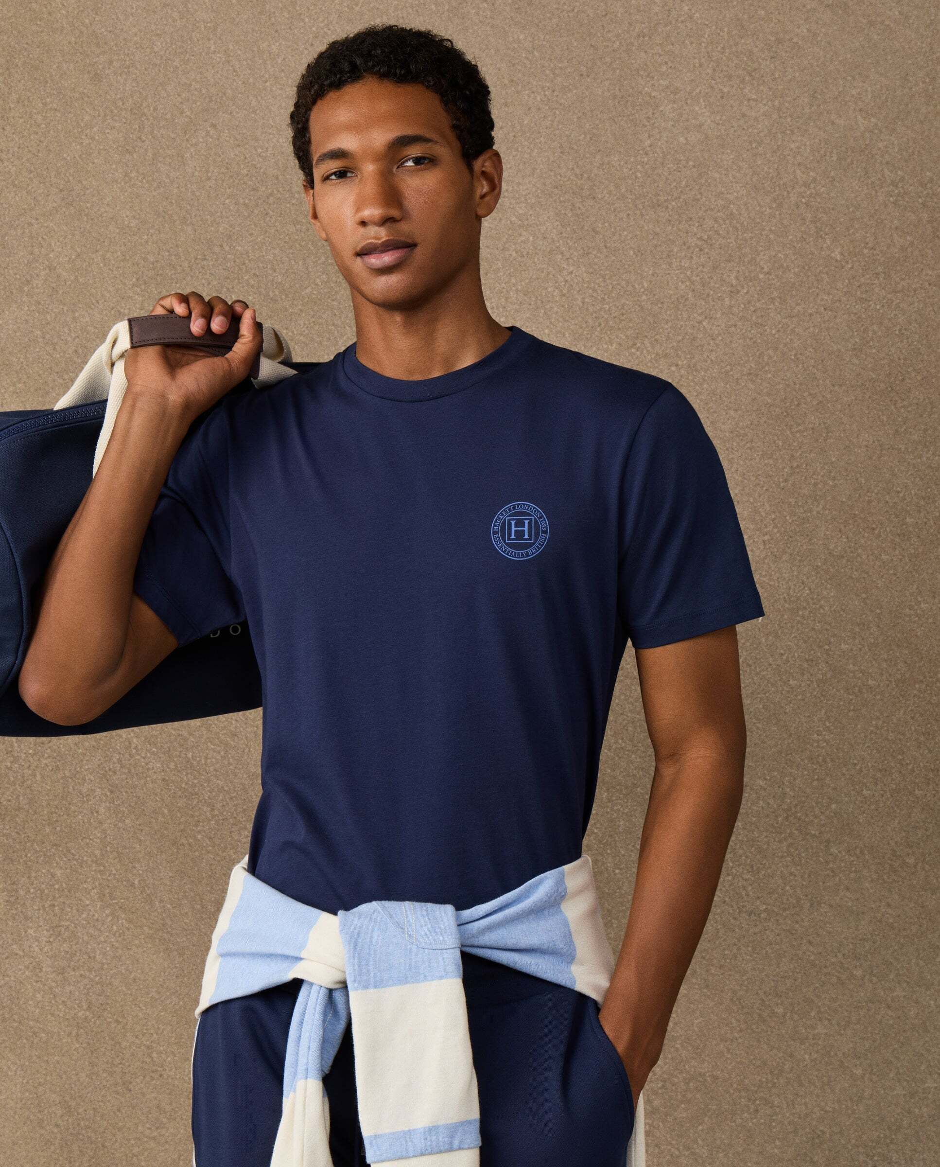 Camiseta de hombre logo fit clásico - Hackett - Azul marino Azul marino-8