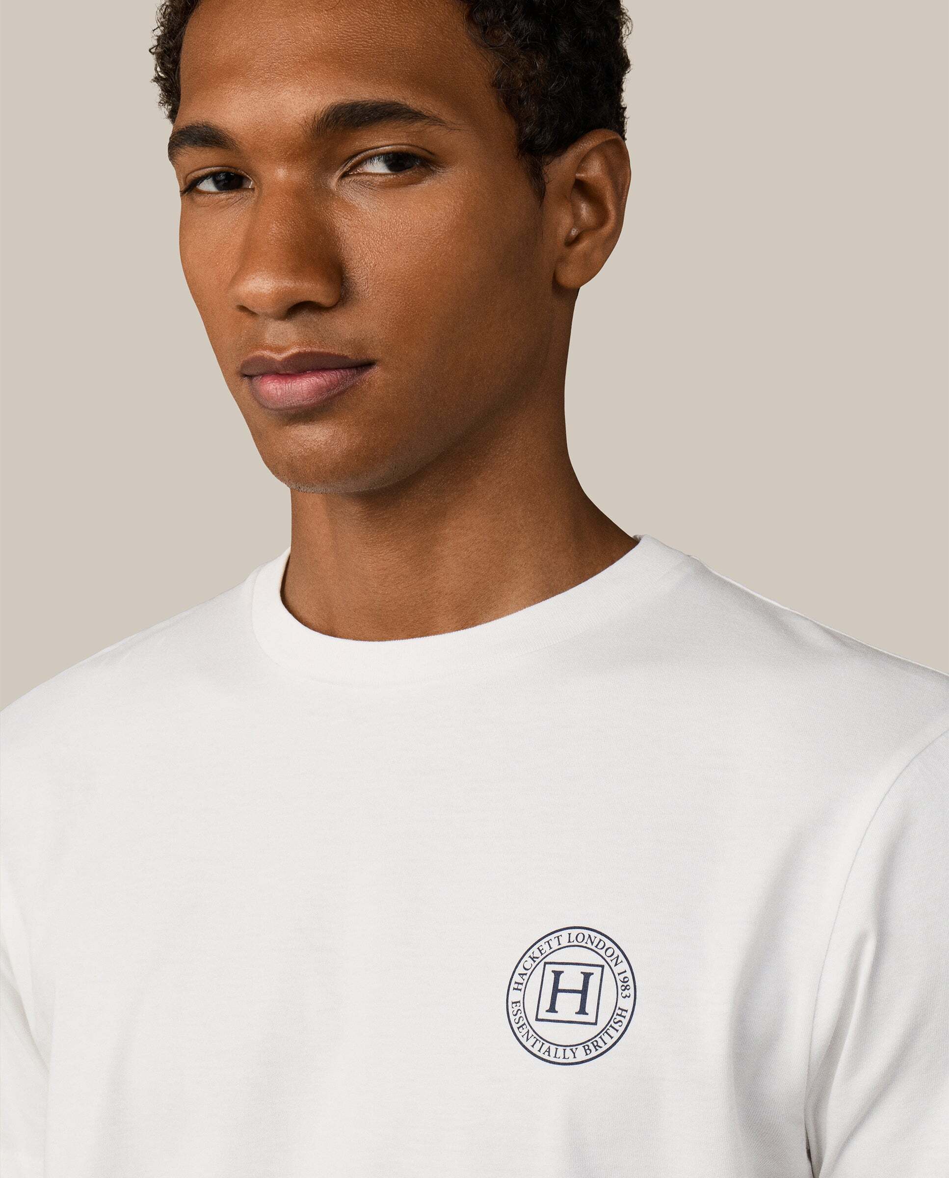 Camiseta de hombre logo fit clásico - Hackett - Natural Natural-4