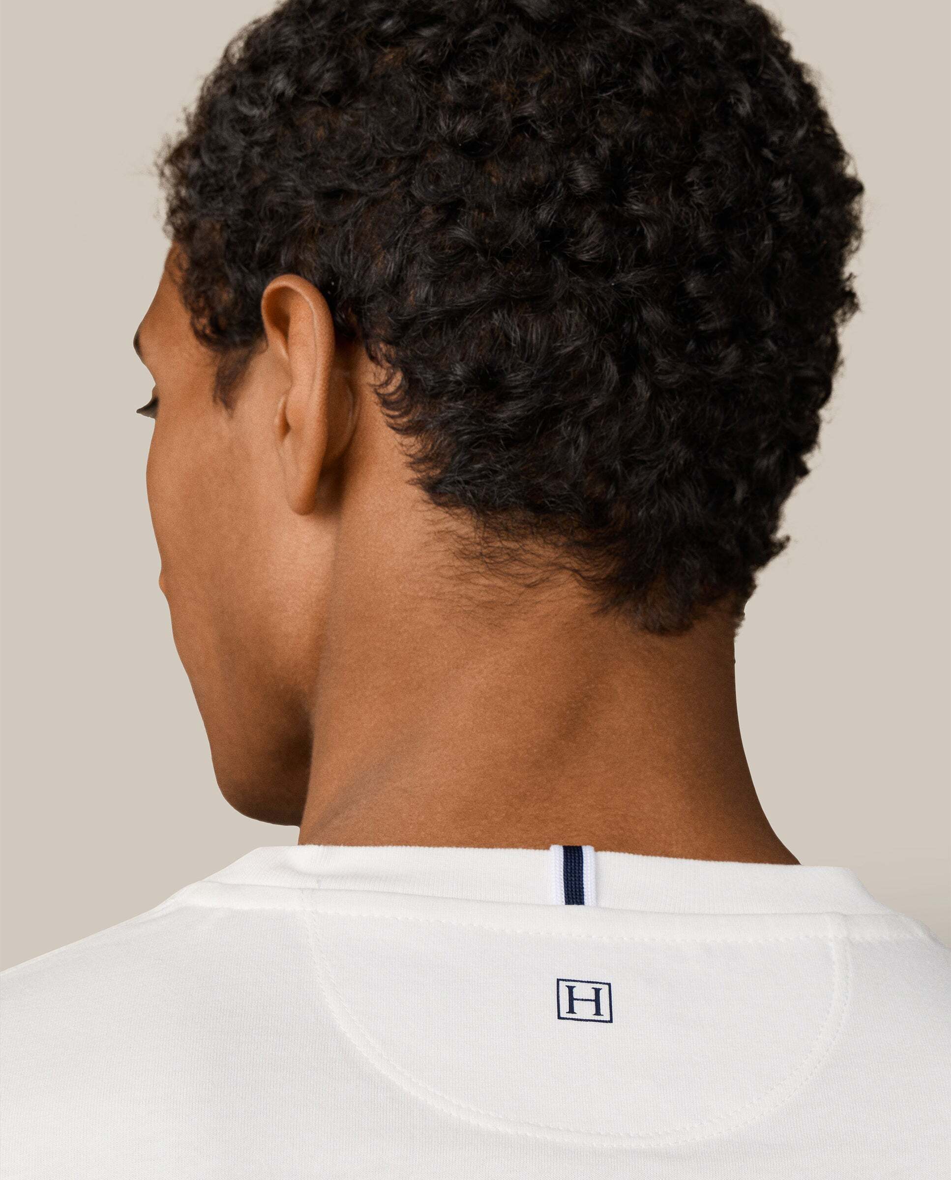 Camiseta de hombre logo fit clásico - Hackett - Natural Natural-5
