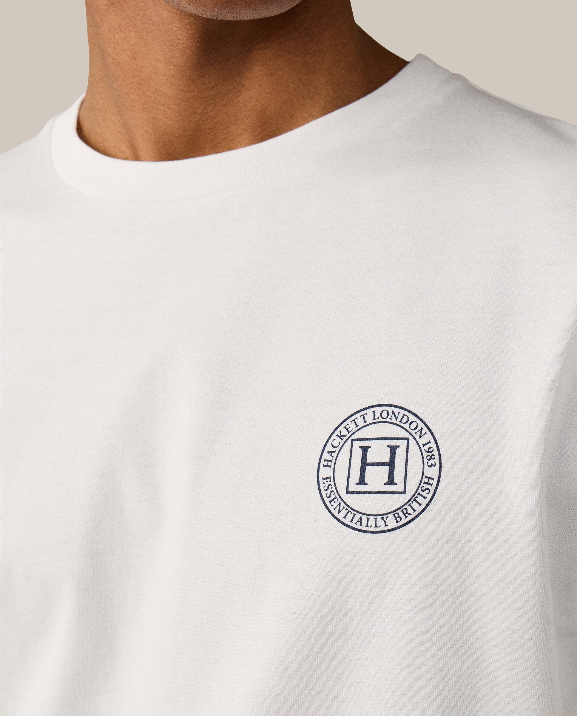 Camiseta de hombre logo fit clásico - Hackett - Natural Natural-6