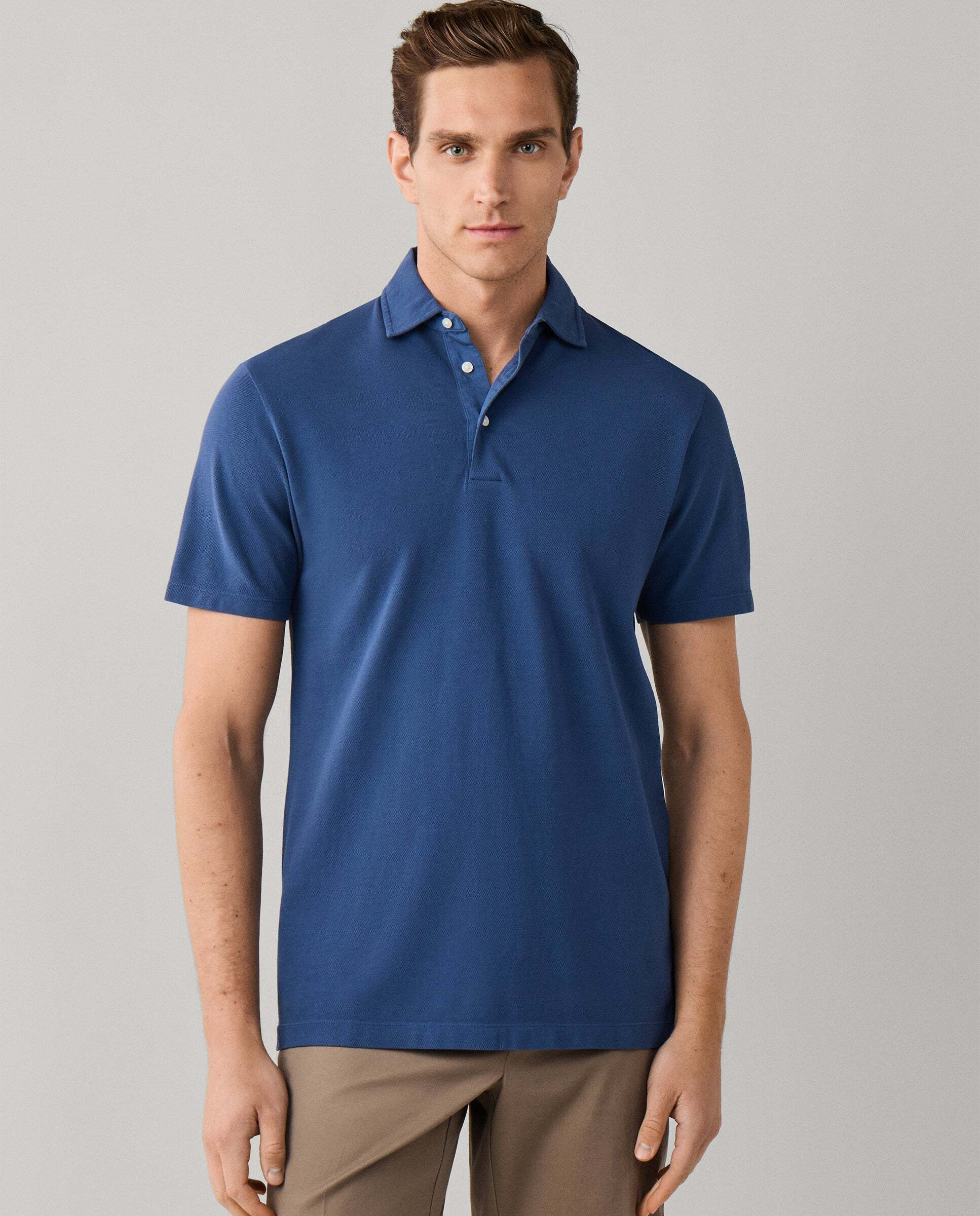 Polo de hombre piqué manga corta fit clásico - Hackett - Azul Azul-1