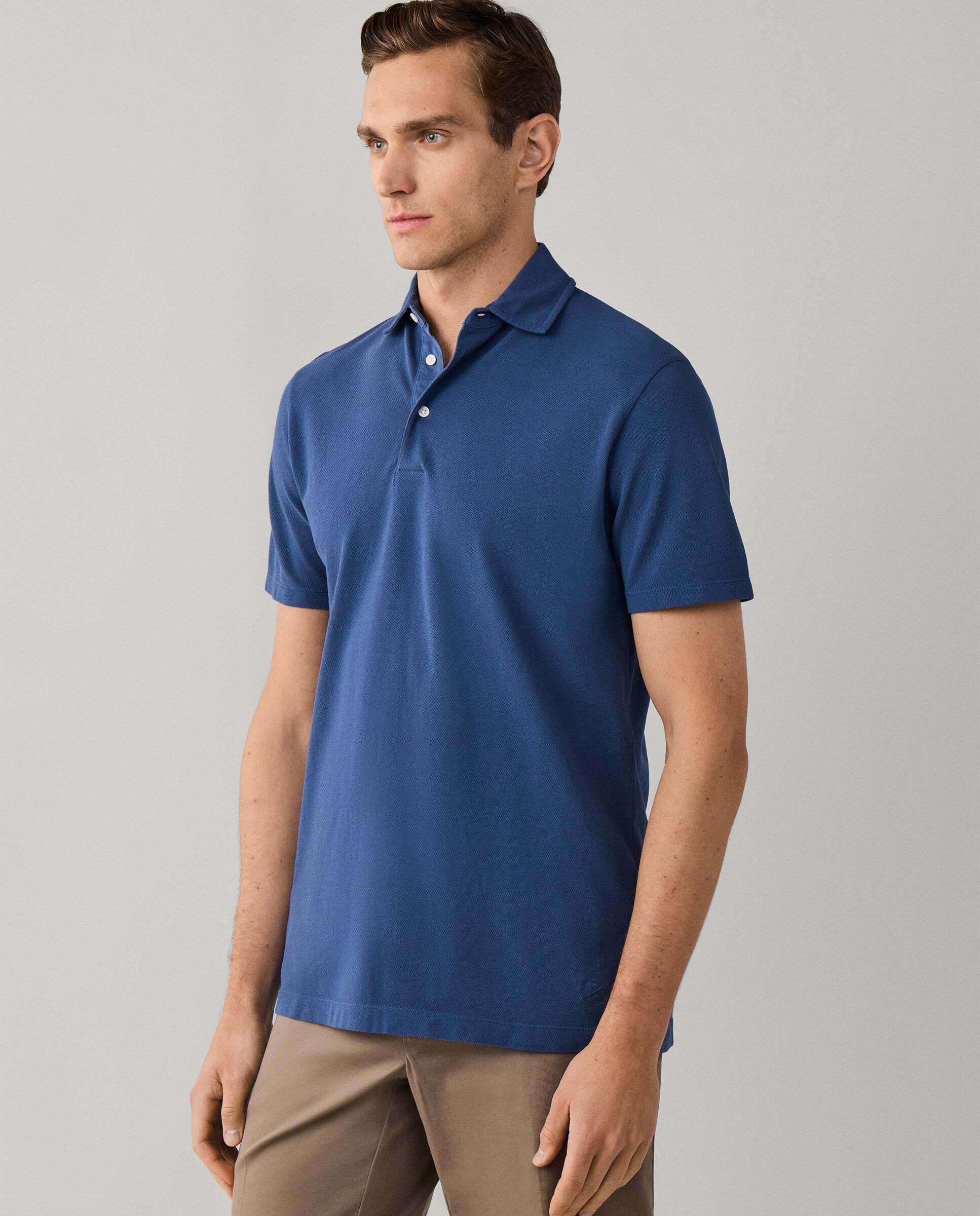 Polo de hombre piqué manga corta fit clásico - Hackett - Azul Azul-7