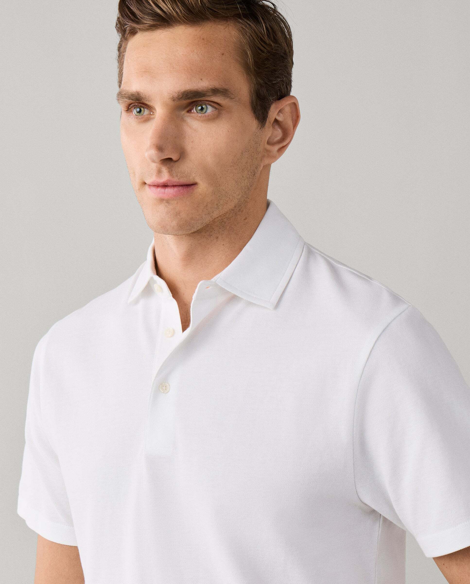 Polo de hombre piqué manga corta fit clásico - Hackett - Blanco Blanco-4