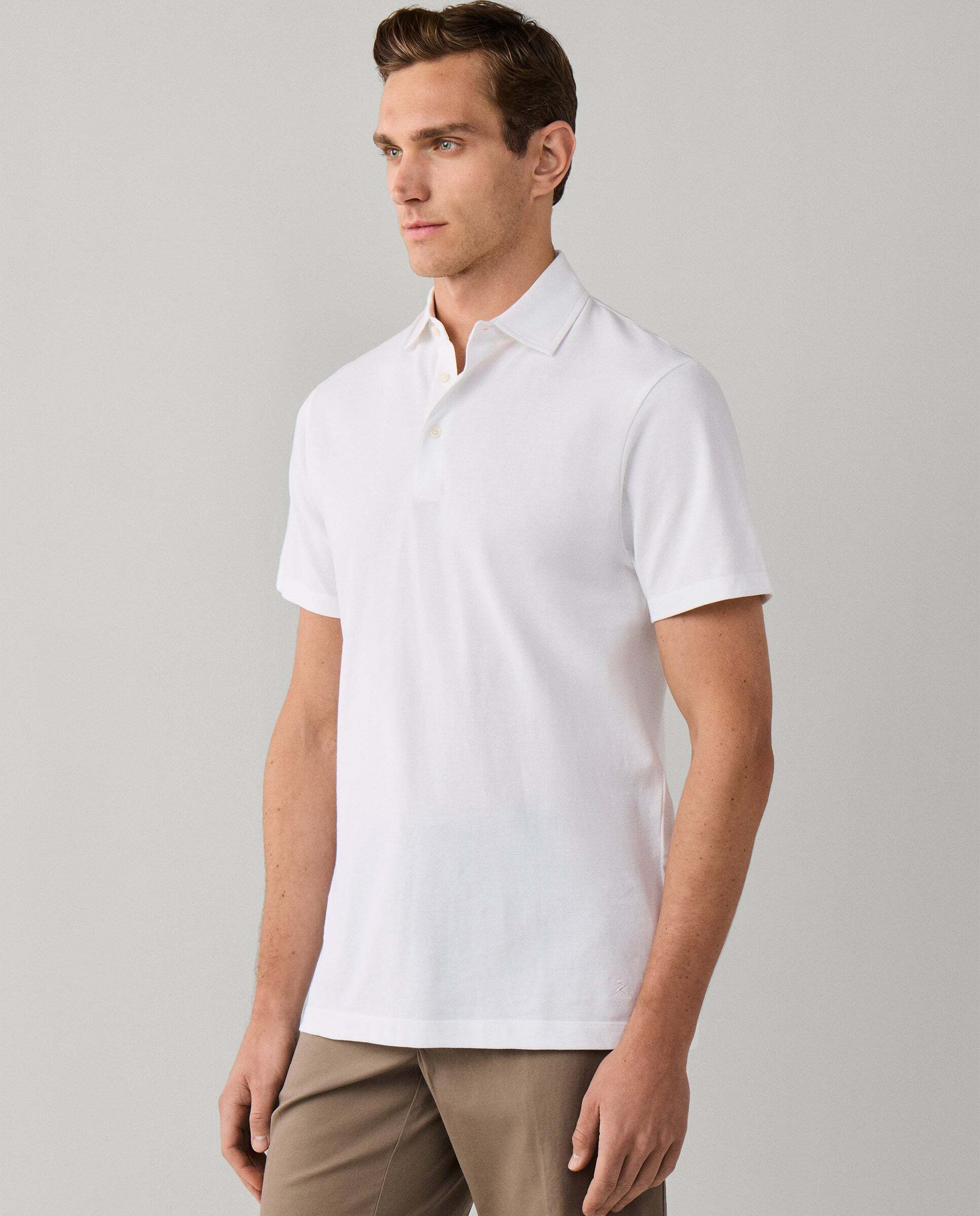 Polo de hombre piqué manga corta fit clásico - Hackett - Blanco Blanco-6