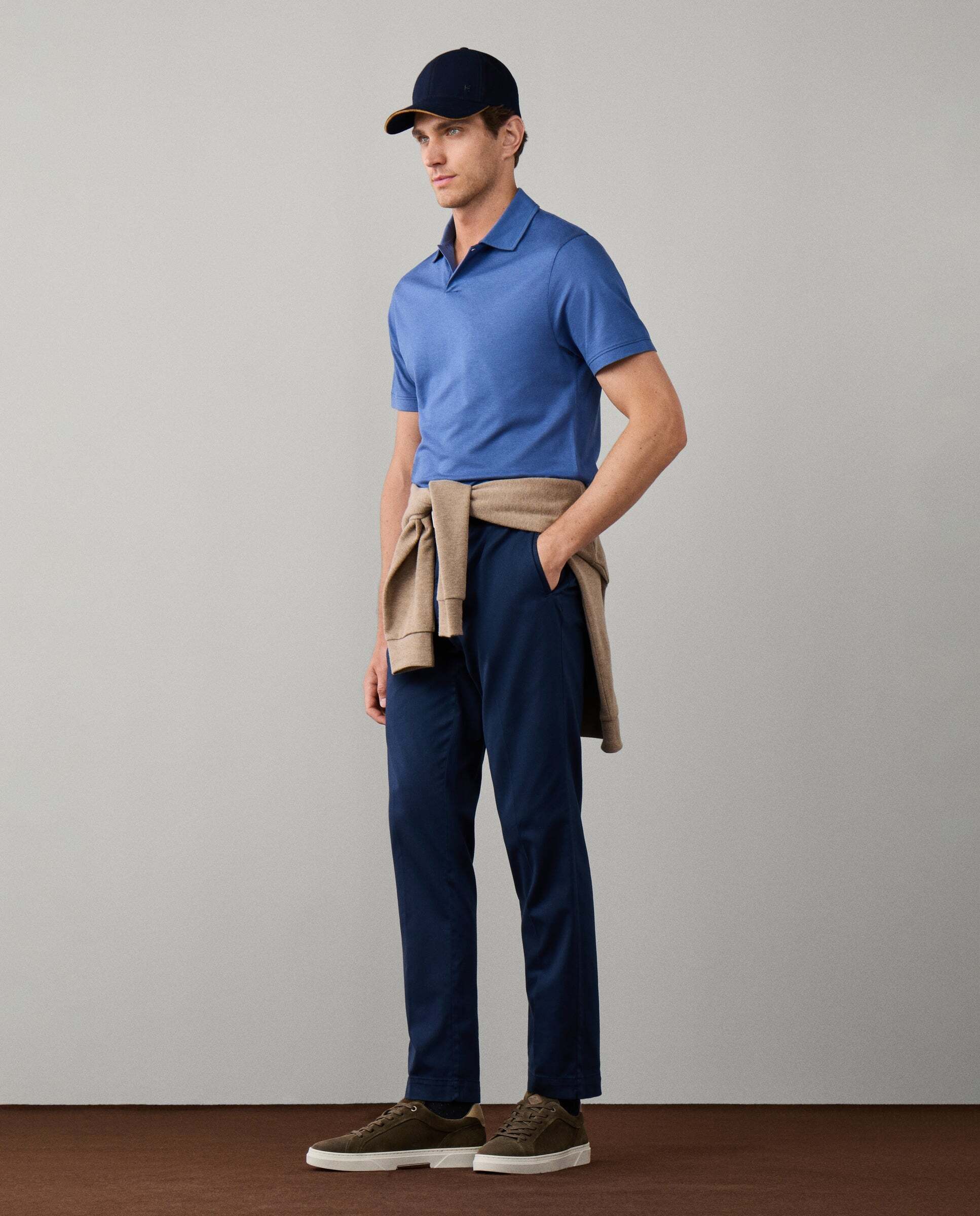 Polo de hombre de viaje manga corta fit clásico - Hackett - Azul Azul-5