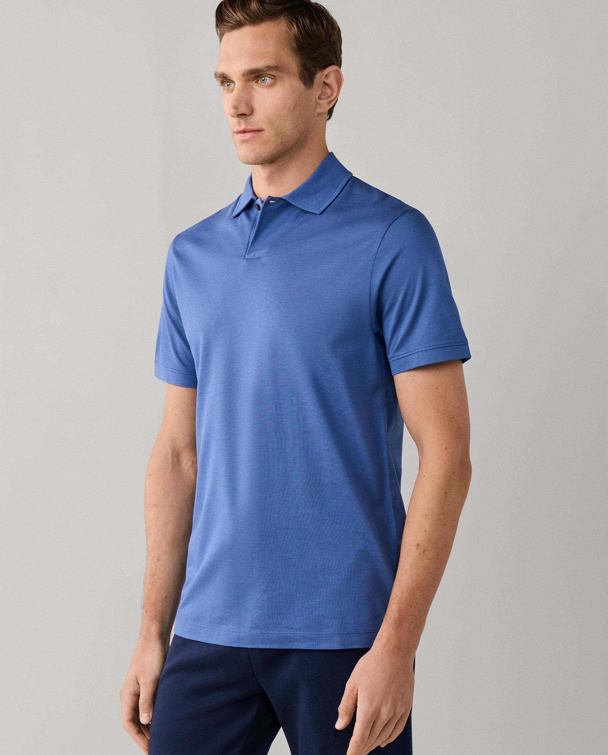 Polo de hombre de viaje manga corta fit clásico - Hackett - Azul Azul-7