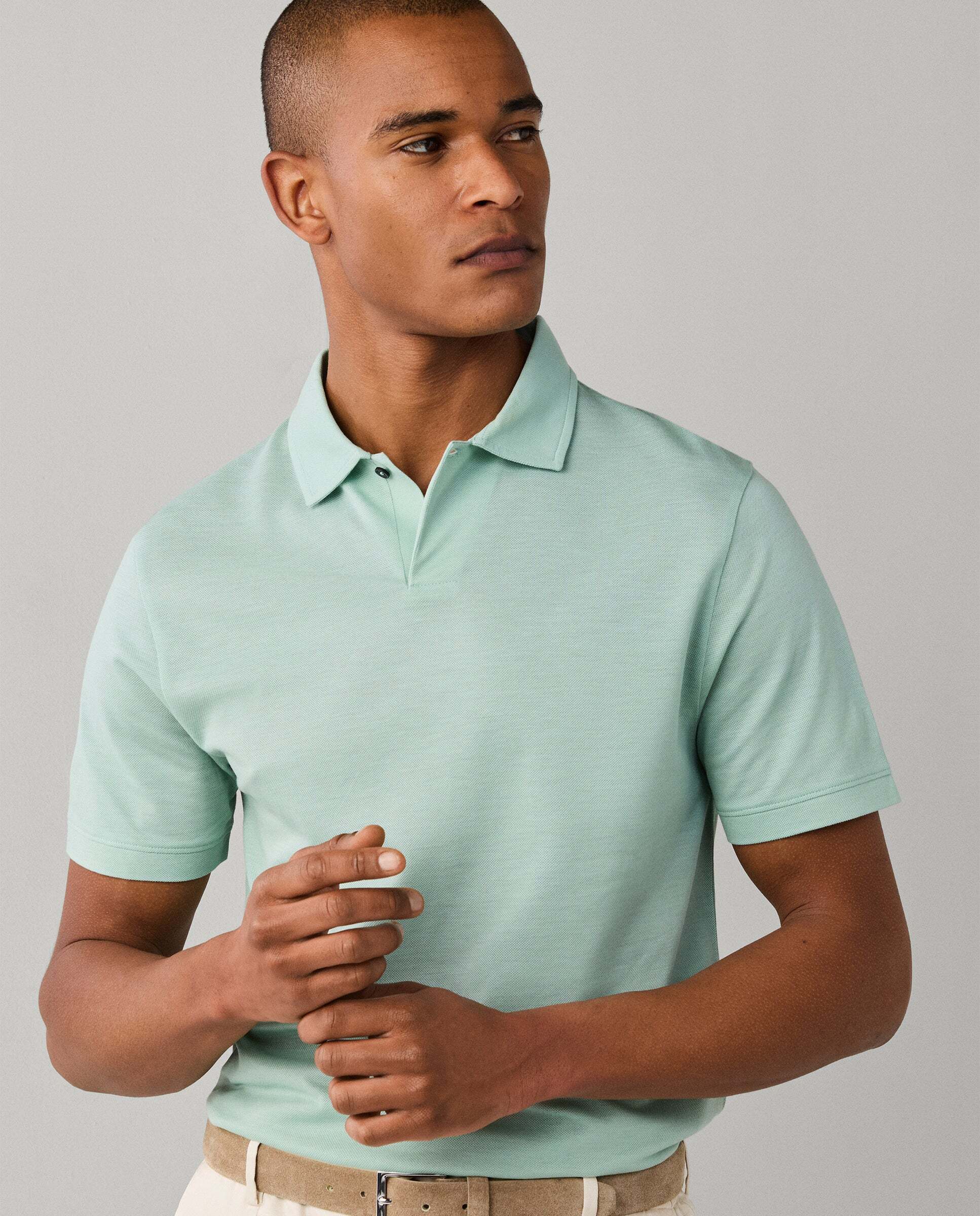 Polo de hombre de viaje manga corta fit clásico - Hackett - Verde Verde-7