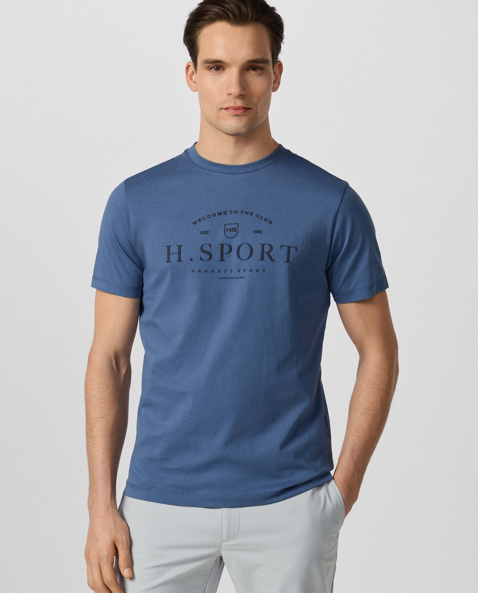Hackett - Camiseta de hombre gráfico con logo script fit clásico.