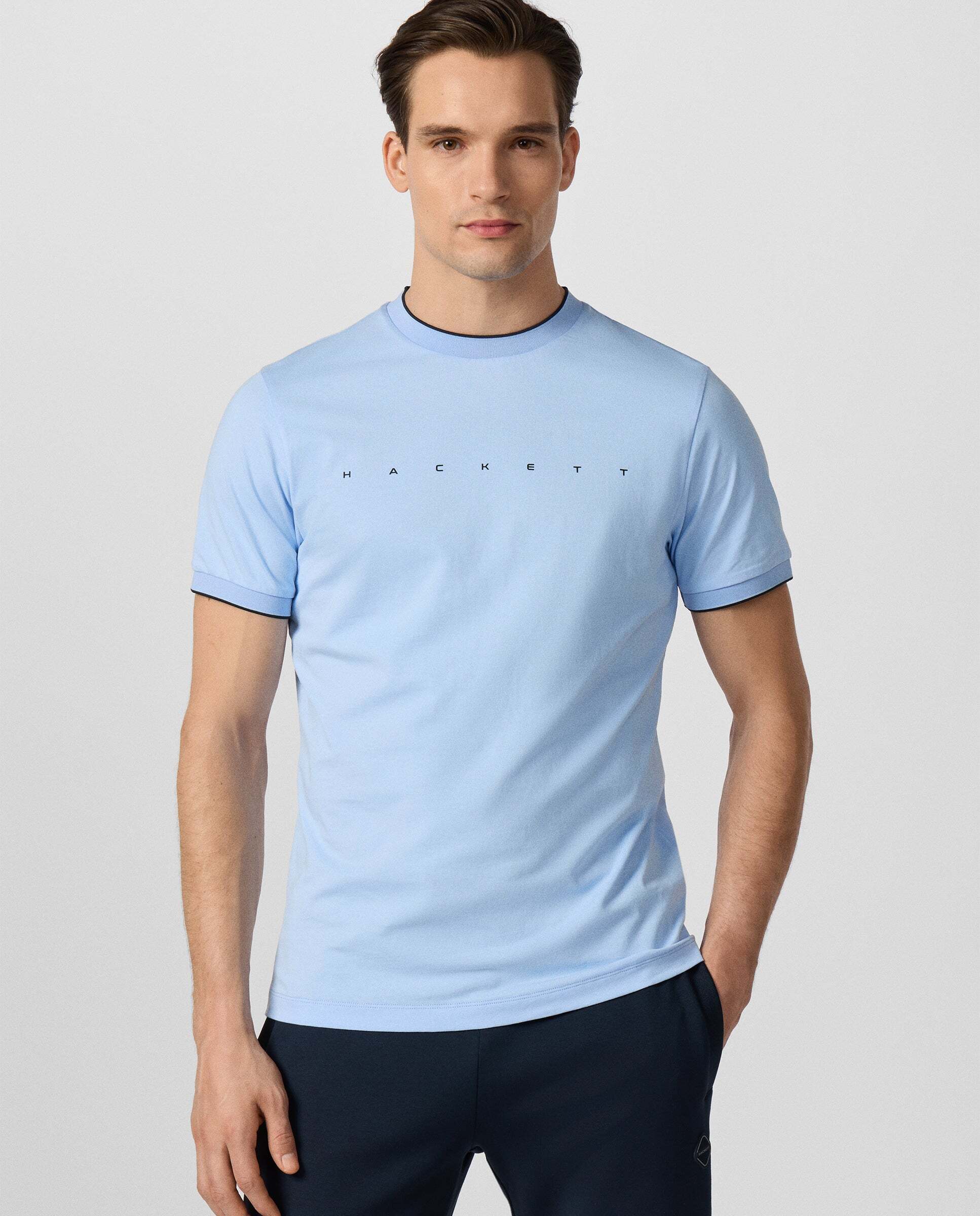Hackett - Camiseta de hombre de manga corta con logo fit clásico.