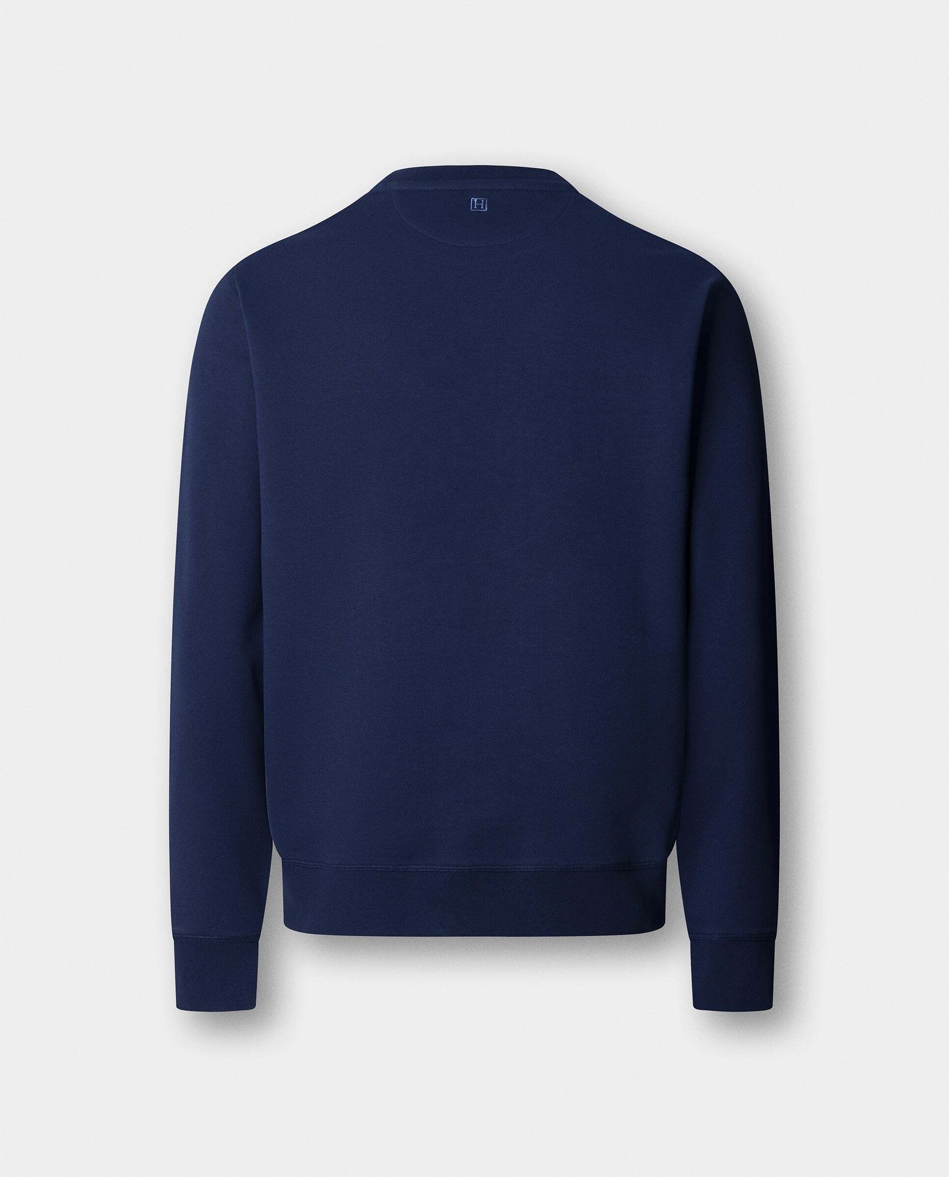 Sudadera de hombre cuello redondo con logo h - Hackett - Azul marino Azul marino-8