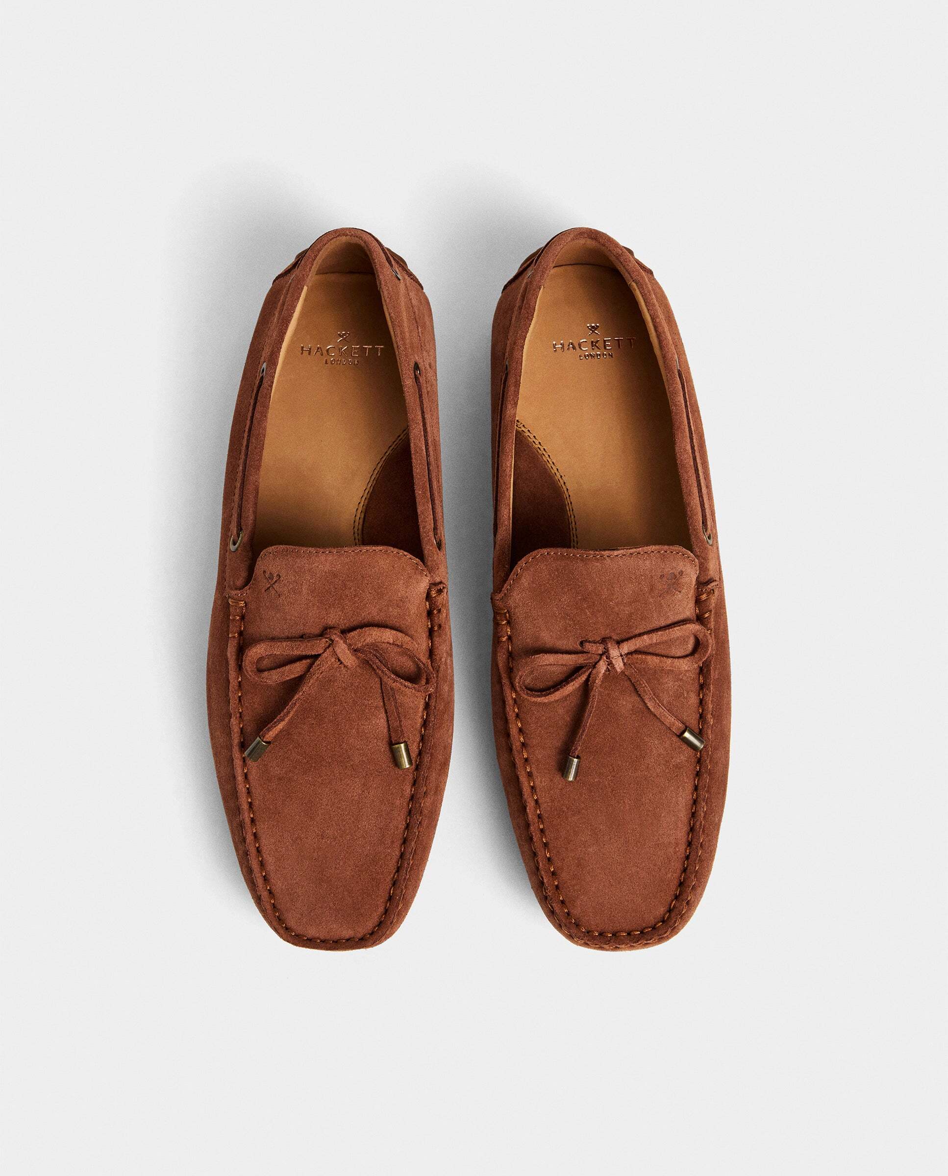 8YARDS Men’s MockNeck 6G Mocasin tipo driver de hombre con cordones en nobuk Naranja