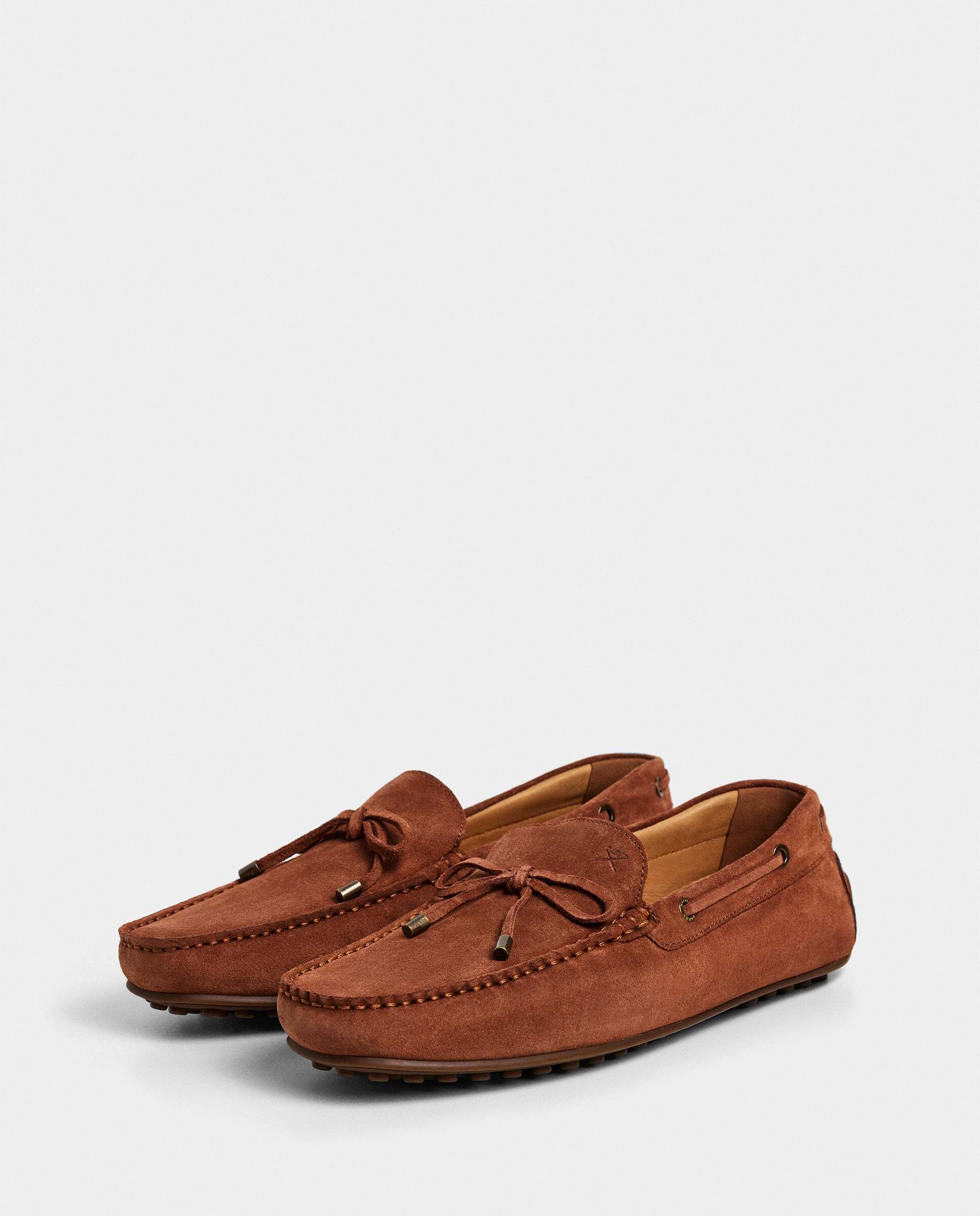 8YARDS Men’s MockNeck 6G Mocasin tipo driver de hombre con cordones en nobuk Naranja