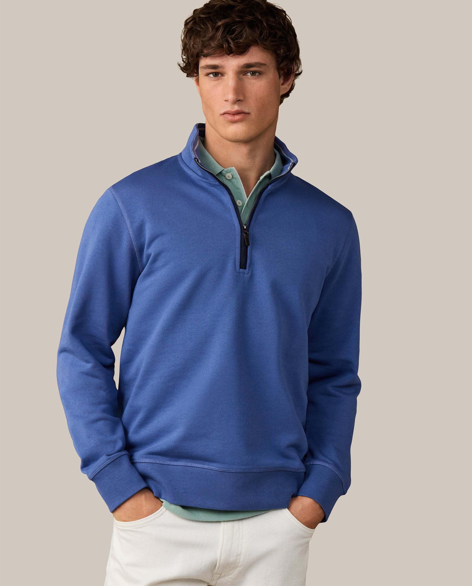 Hackett - Sudadera de hombre con cremallera con logo h.