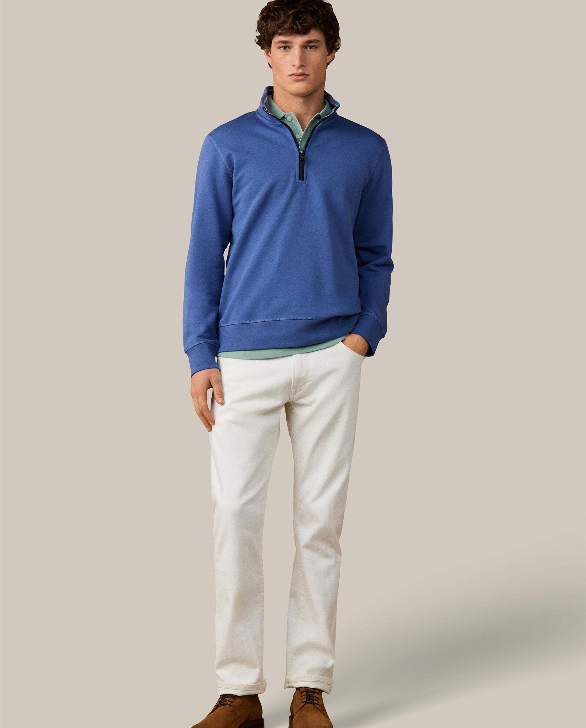 Sudadera de hombre con cremallera con logo h - Hackett - Azul Azul-2