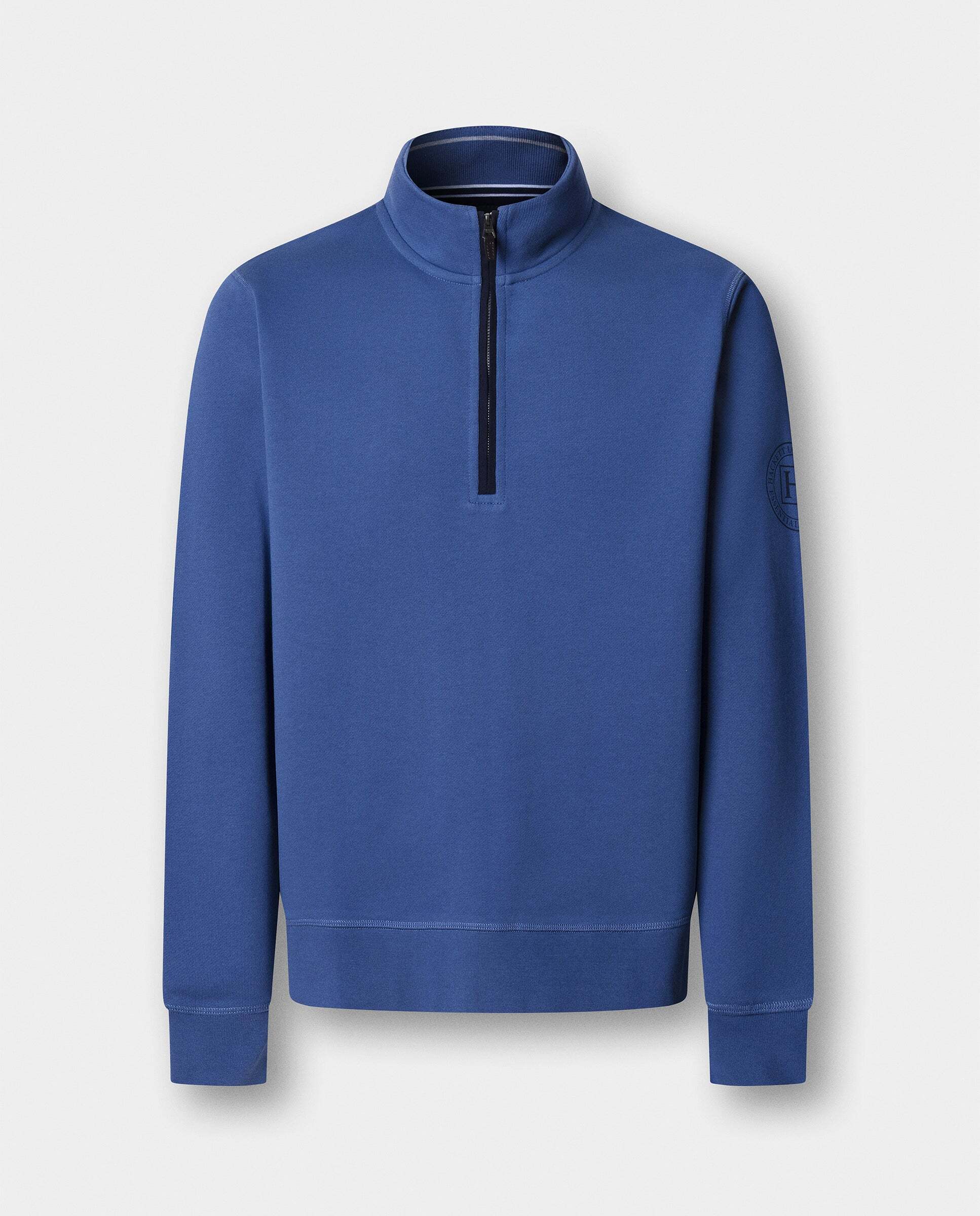Sudadera de hombre con cremallera con logo h - Hackett - Azul Azul-10