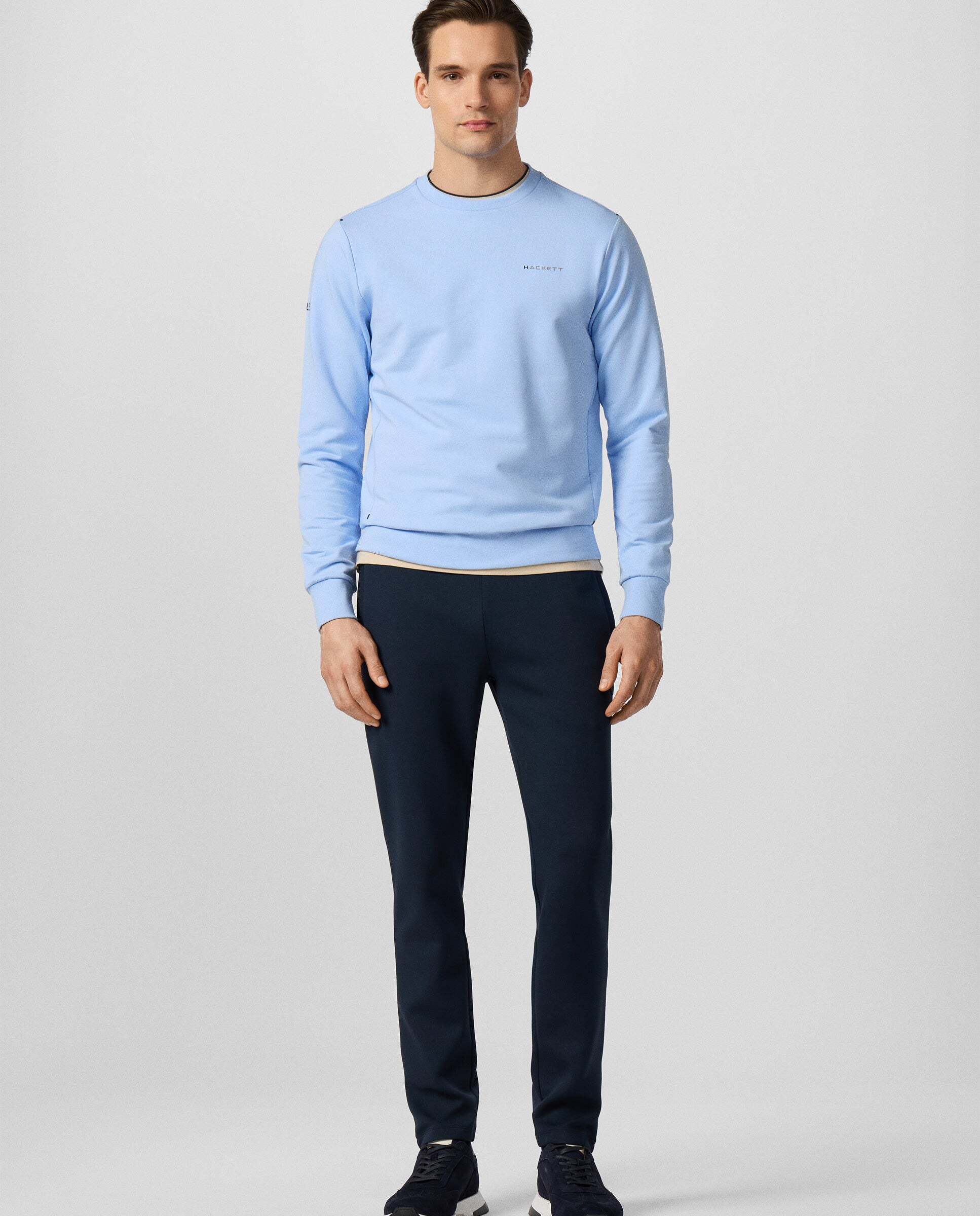Sudadera de hombre cuello redondo con logo - Hackett - Azul Azul-2
