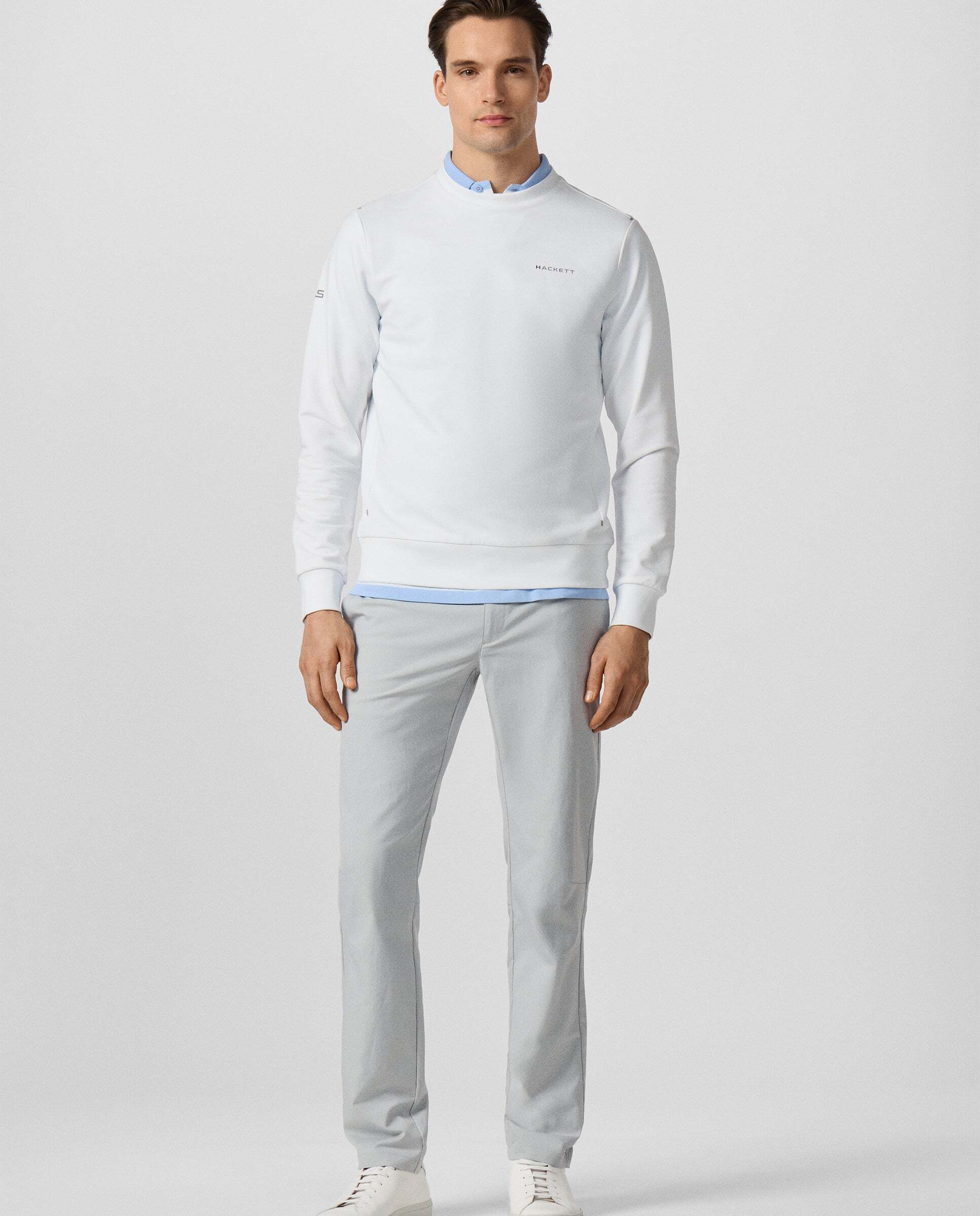 Sudadera de hombre cuello redondo con logo - Hackett - Blanco Blanco-2
