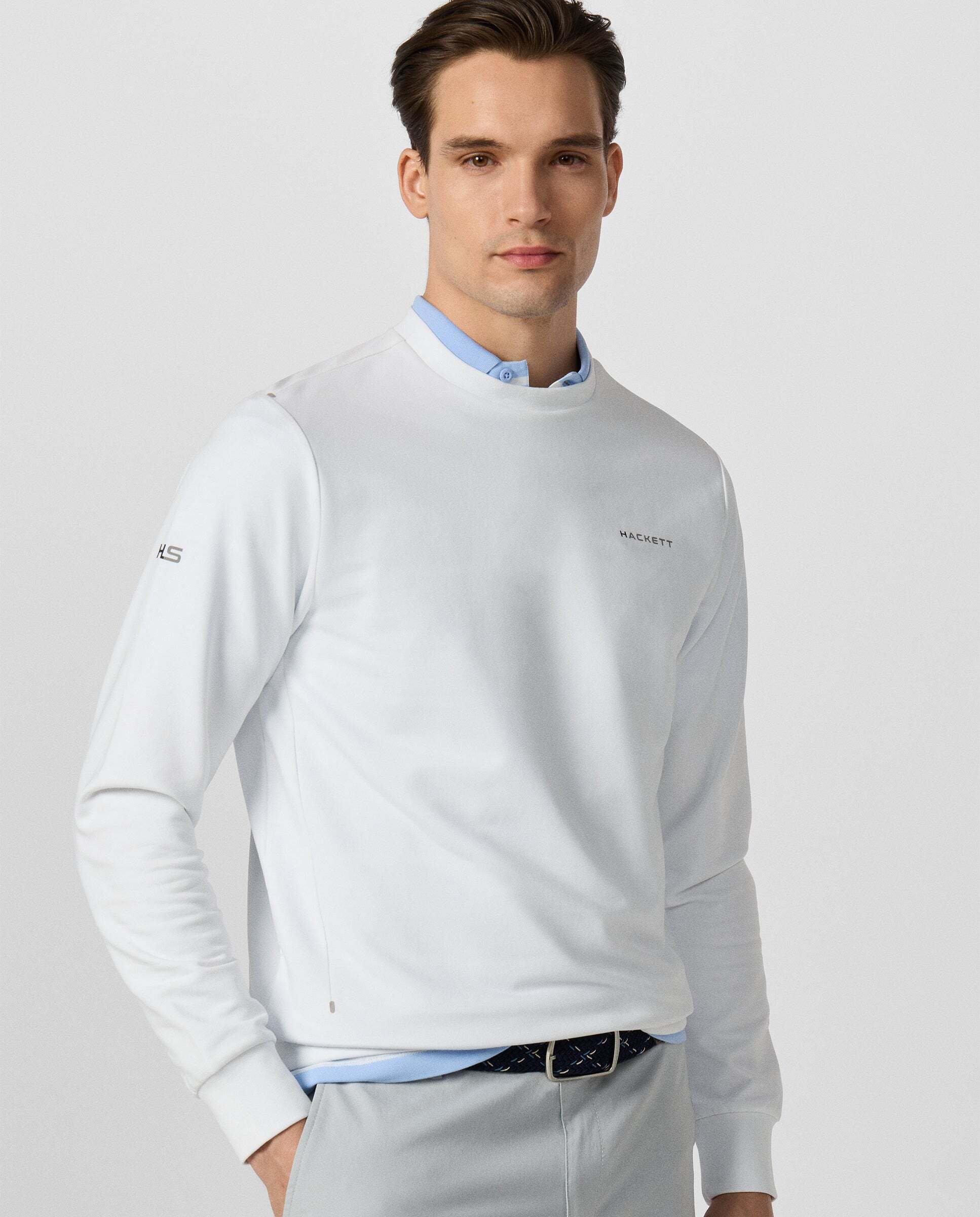 Sudadera de hombre cuello redondo con logo - Hackett - Blanco Blanco-7