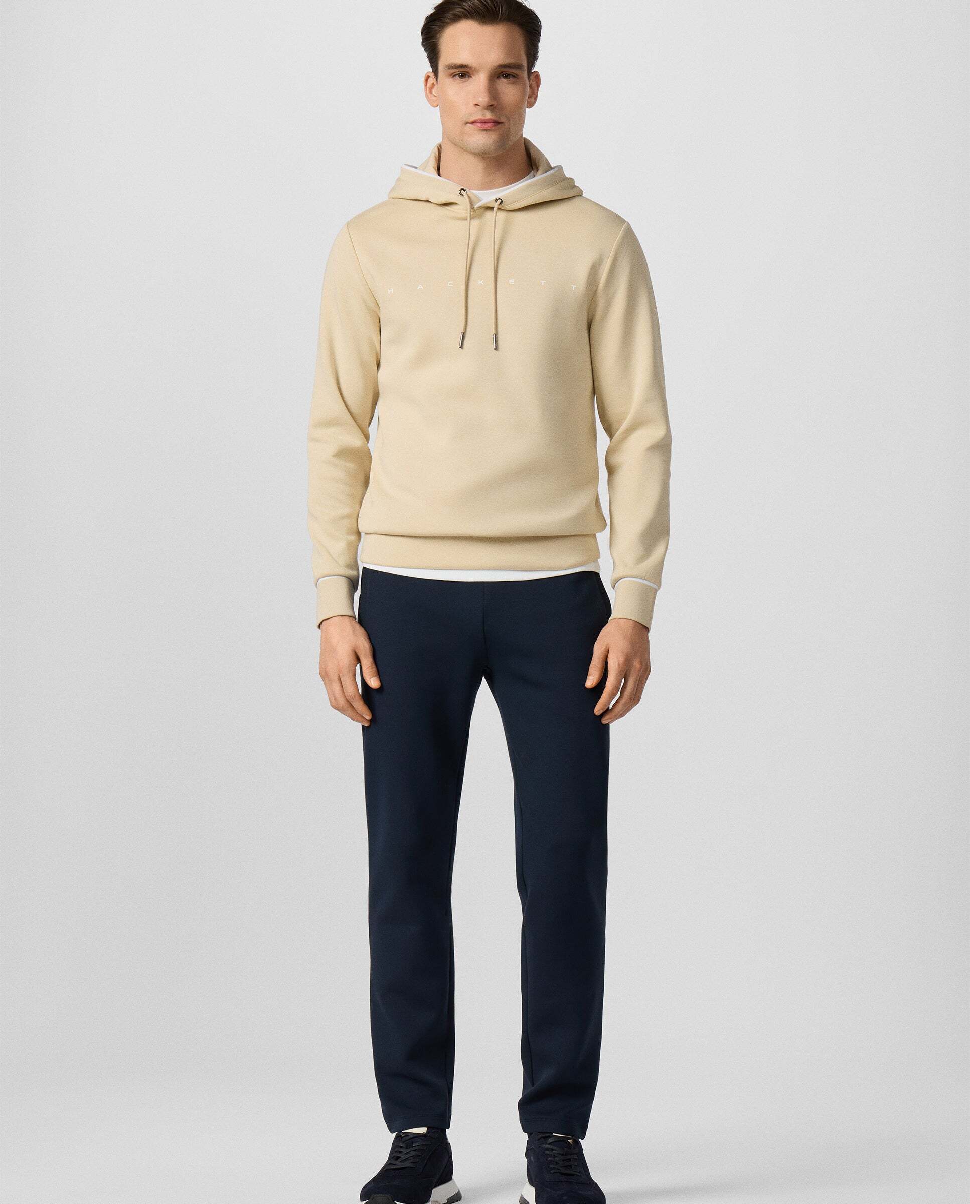 Sudadera de hombre con capucha club - Hackett - Natural Natural-2