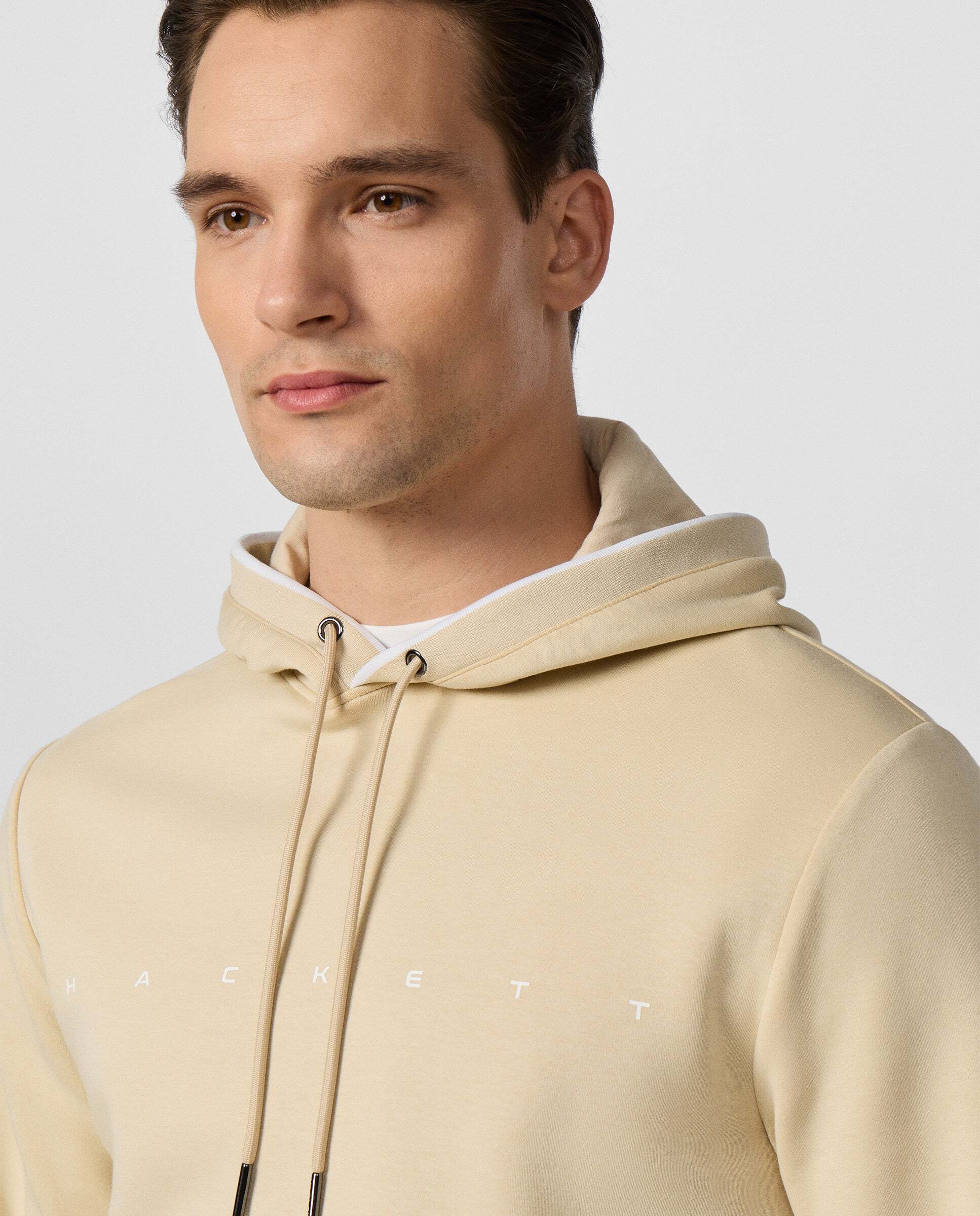 Sudadera de hombre con capucha club - Hackett - Natural Natural-4
