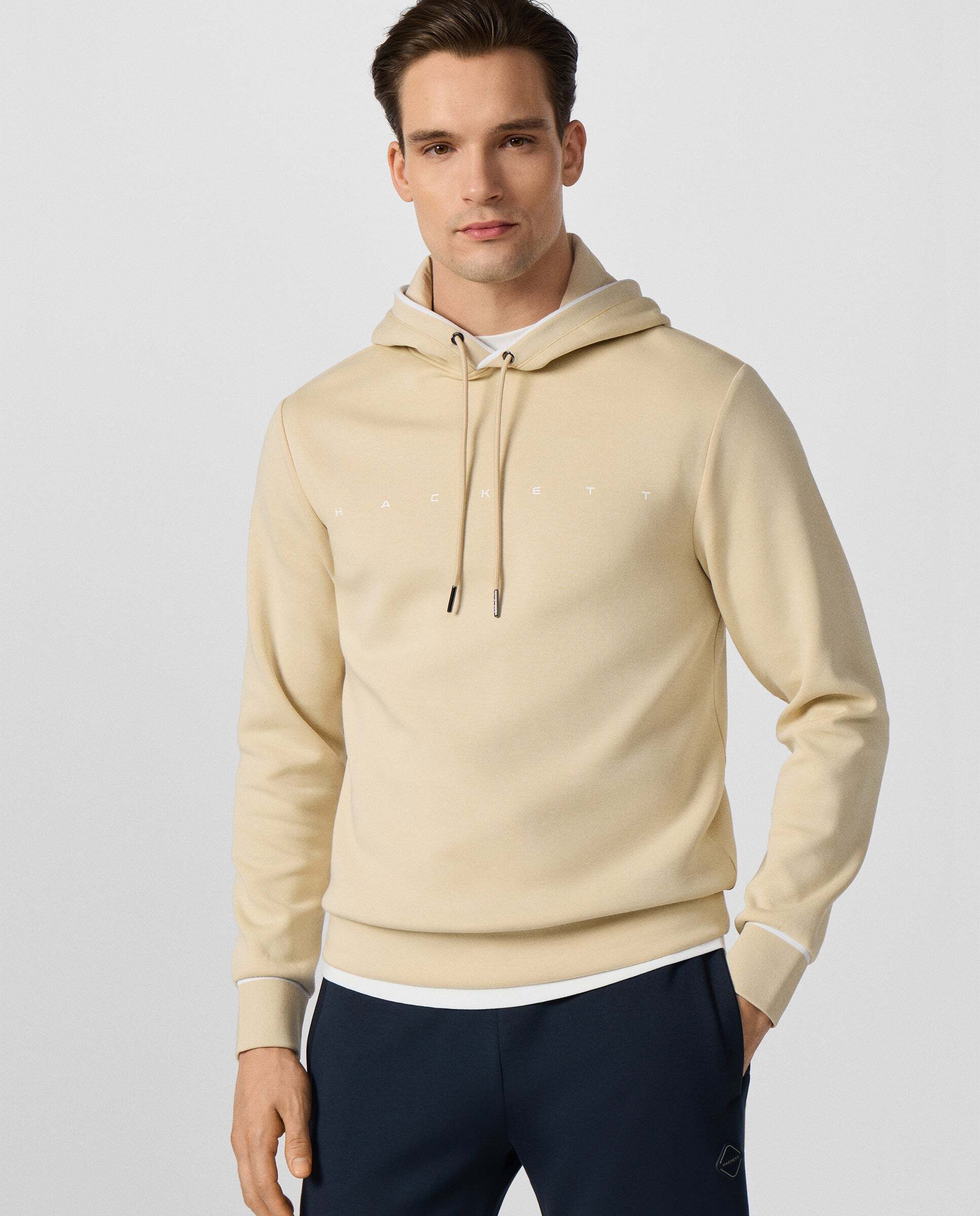 Sudadera de hombre con capucha club - Hackett - Natural Natural-9
