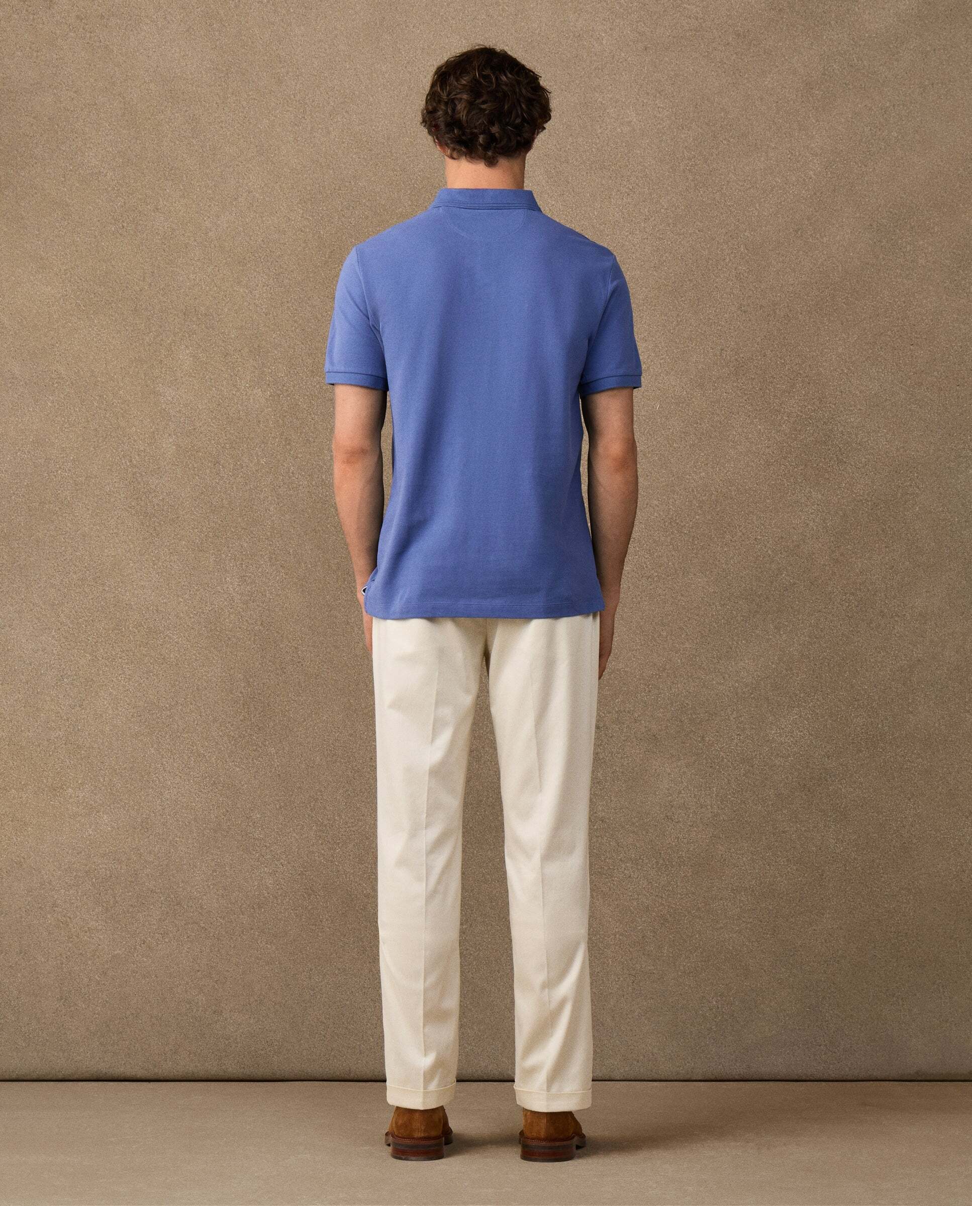 Polo de hombre de manga corta con ribete fit clásico - Hackett - Azul Azul-3