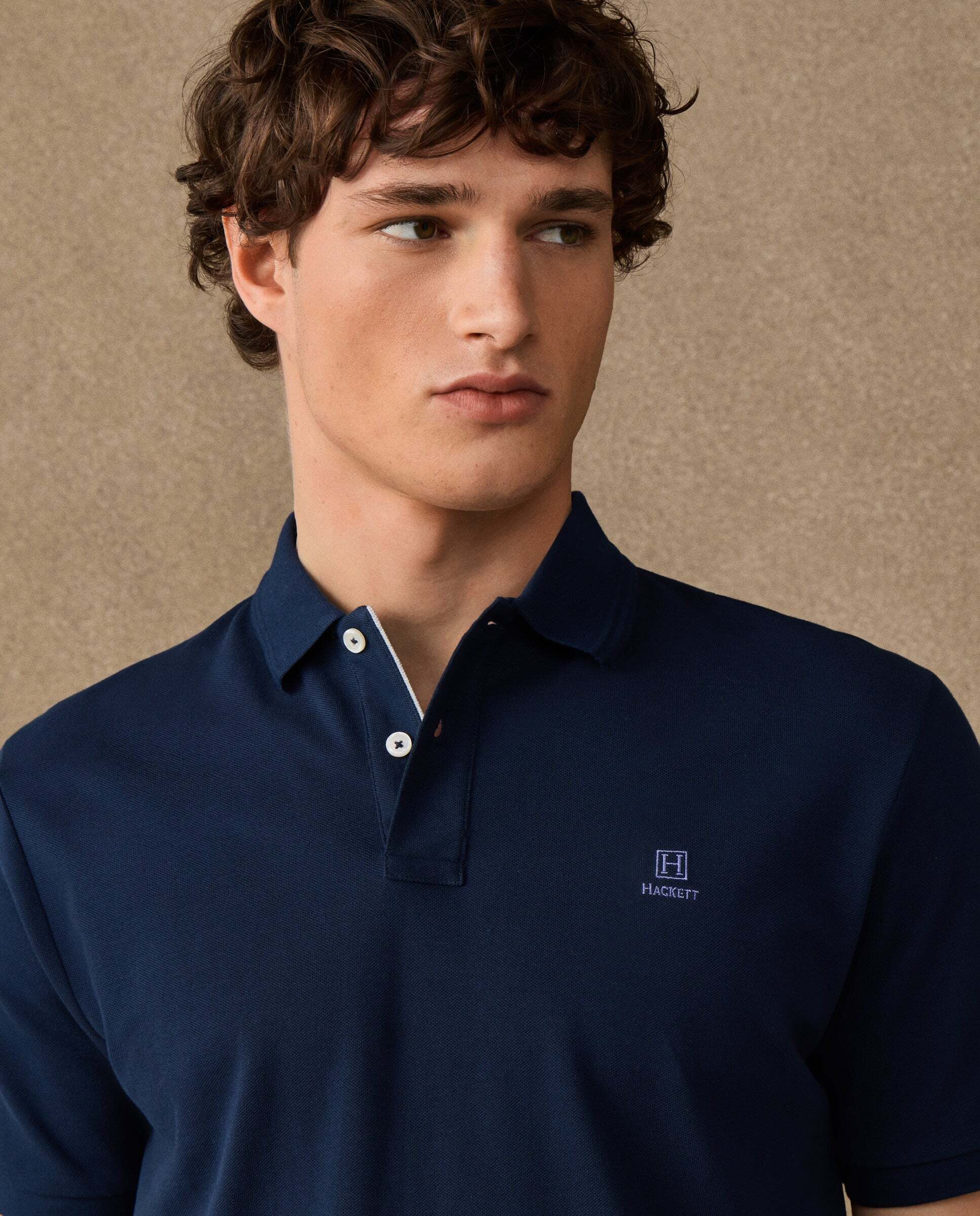 Polo de hombre de manga corta con ribete fit clásico - Hackett - Azul marino Azul marino-4