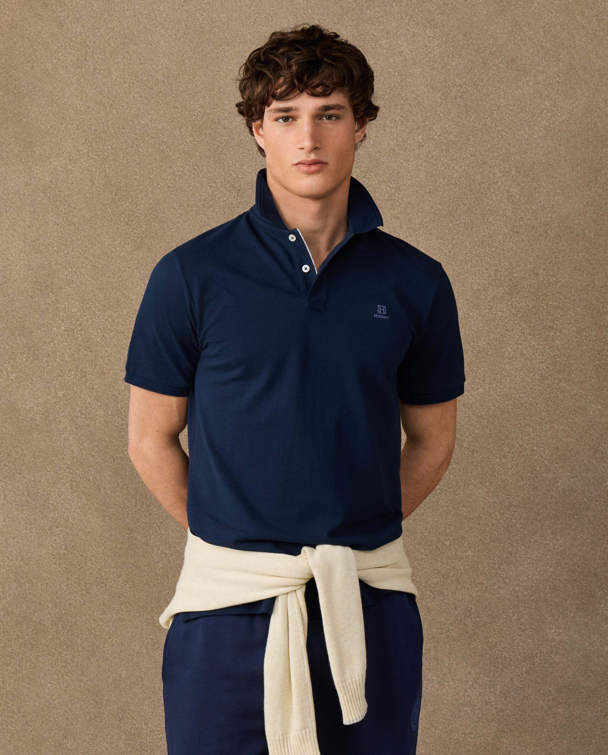 Polo de hombre de manga corta con ribete fit clásico - Hackett - Azul marino Azul marino-7