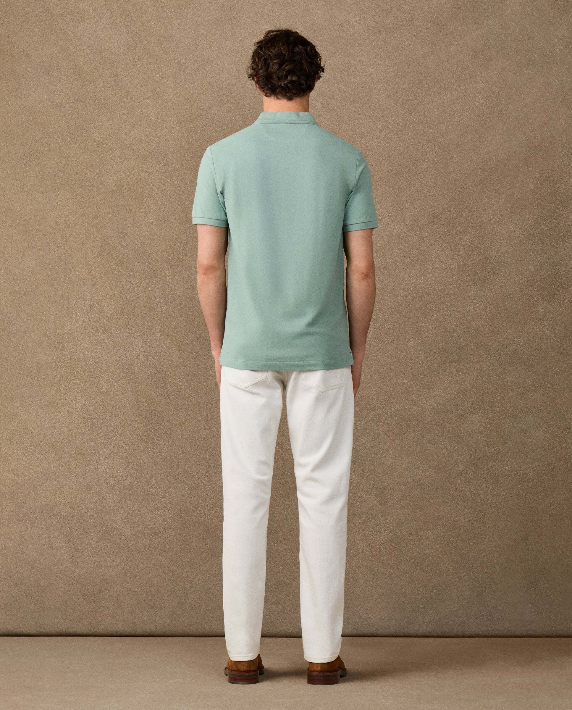 Polo de hombre de manga corta con ribete fit clásico - Hackett - Verde Verde-3