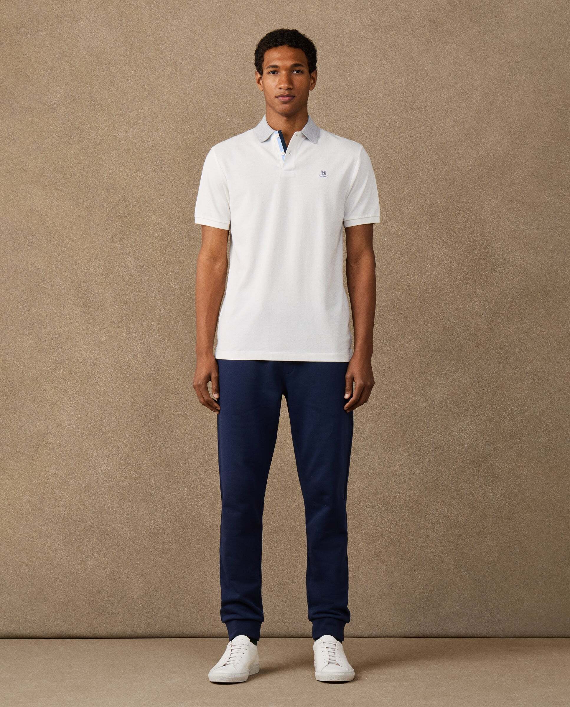 Polo de hombre de manga corta con cinta fit clásico - Hackett - Crema Crema-2