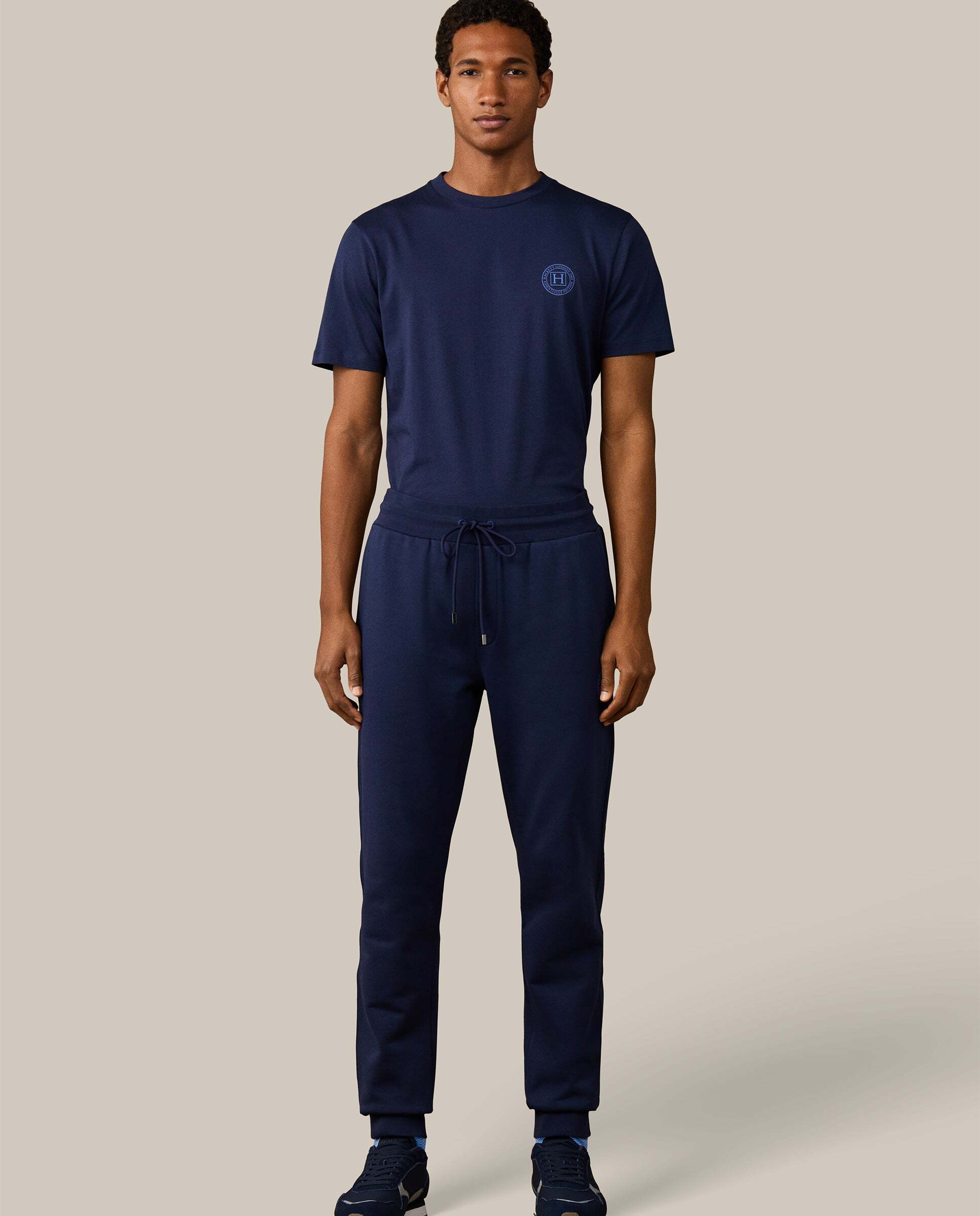 Jogger de hombre de felpa con logo h - Hackett - Azul Azul-2